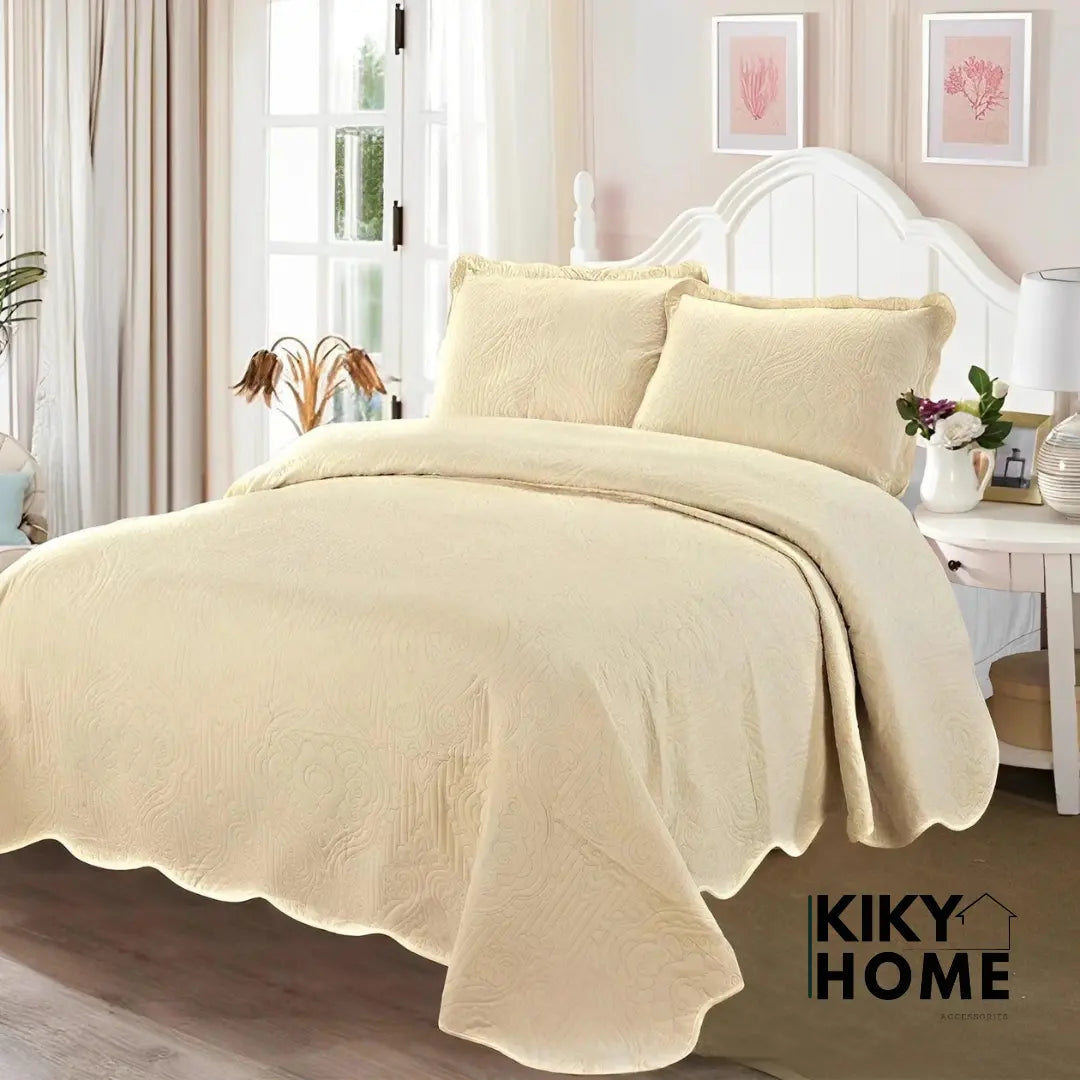 Elegantni prekrivač 220x240cm + 2 jastučnice GRATIS - Krem - KIKY STORE