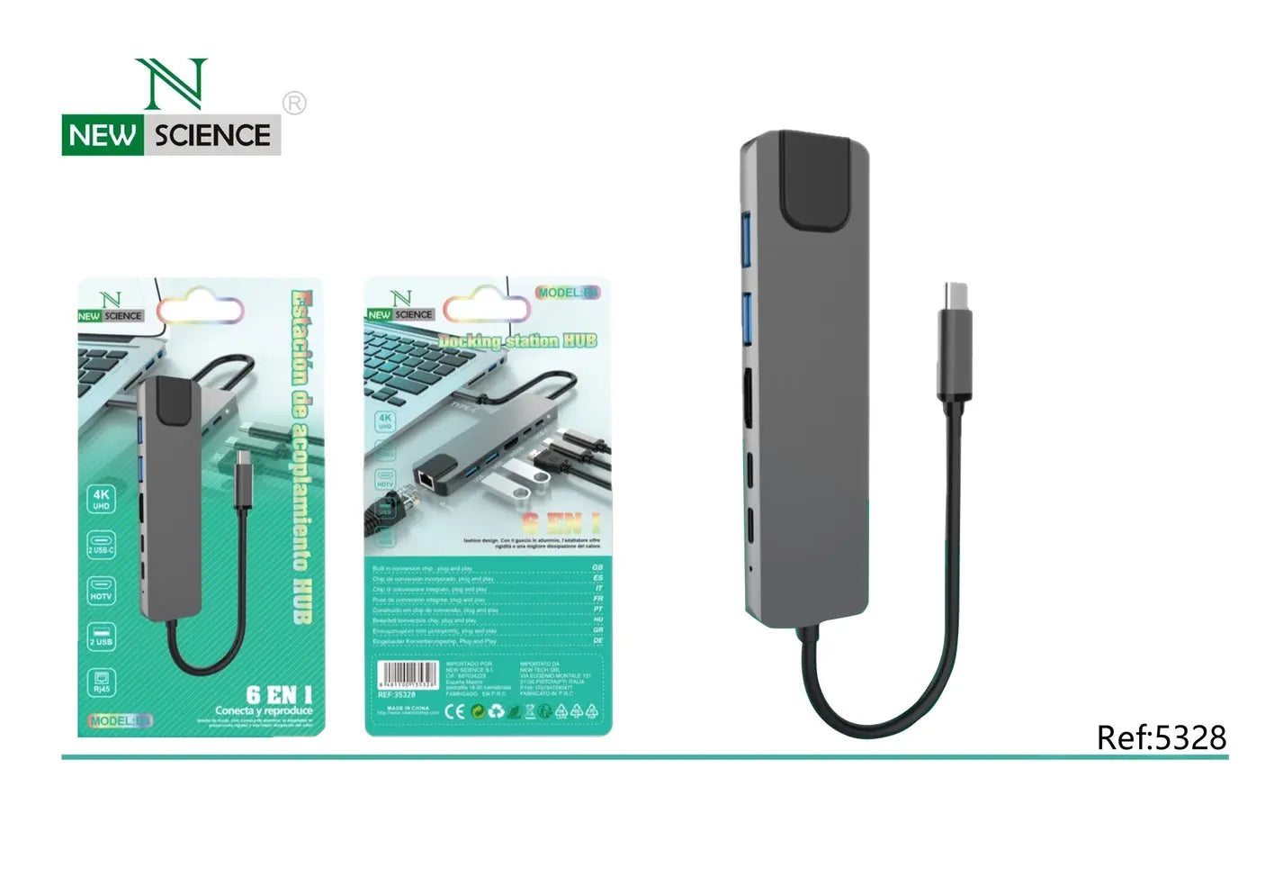 Priključna stanica Type-C HDMI/USB/RJ45 - KIKY STORE