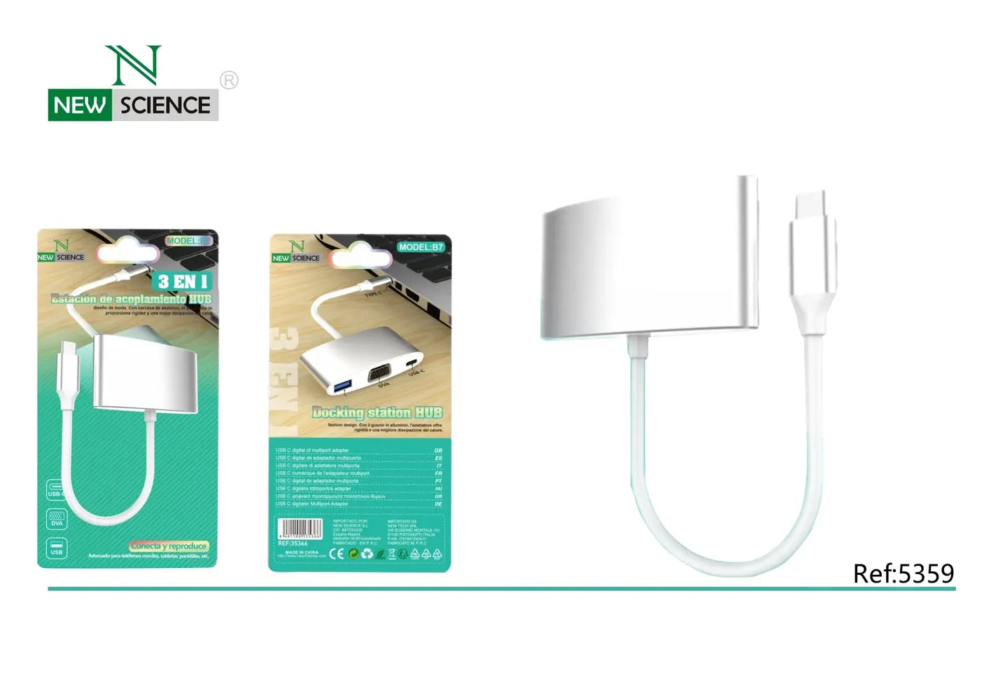 Priključna stanica Type-C VGA/USB/PD - KIKY STORE