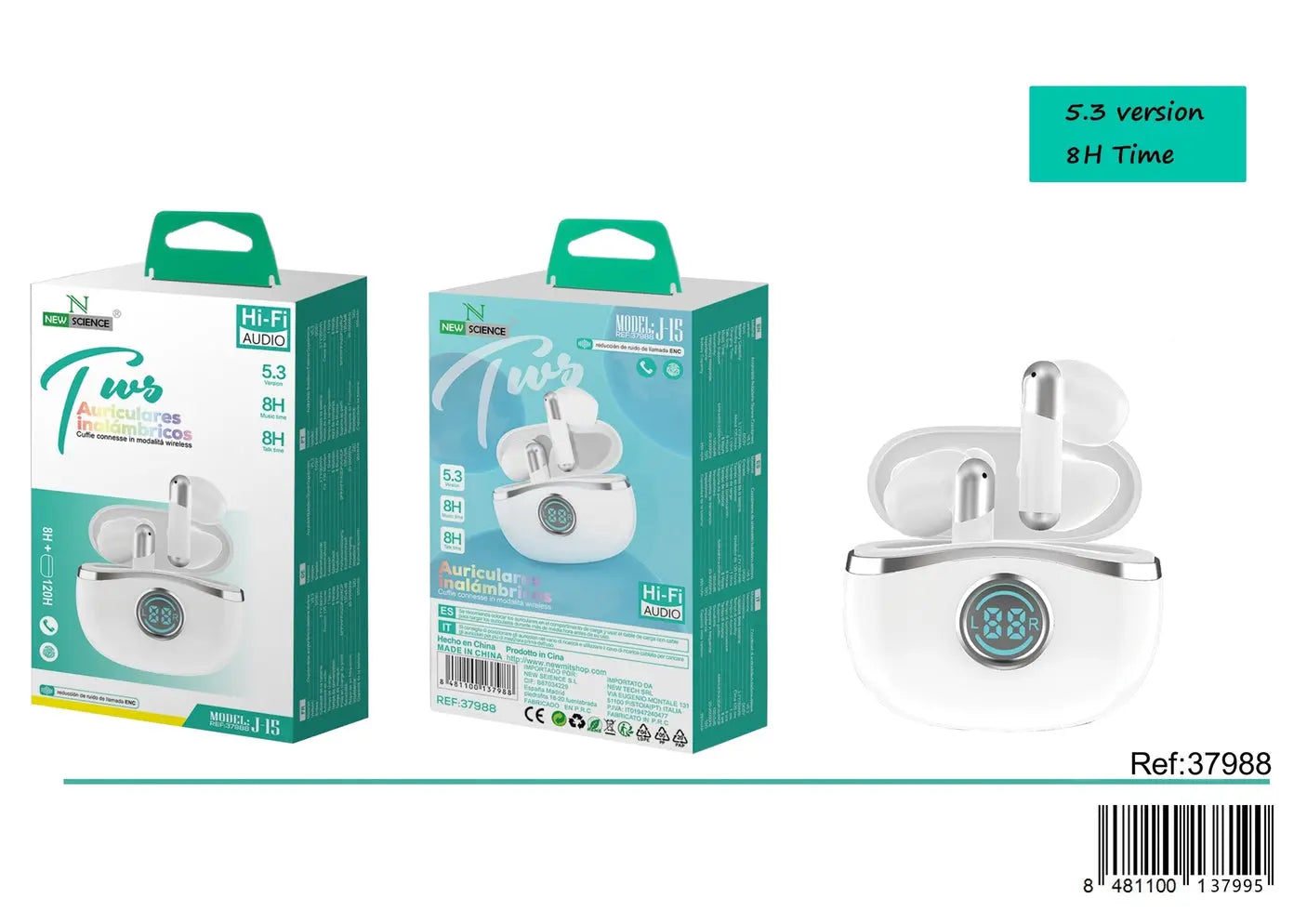 J-15 Bežične Slušalice s LED Zaslonom - KIKY STORE