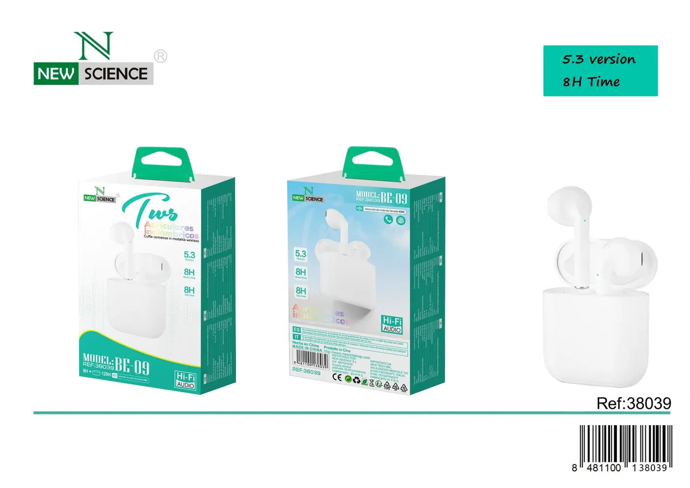 BE-09 Bežične Slušalice s Hi-Fi Zvukom - KIKY STORE