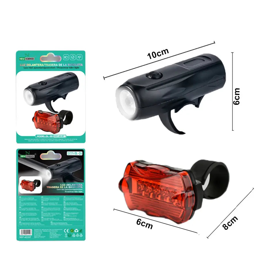 Set prednje i stražnje LED svjetlo za bicikl DL-26 - KIKY STORE