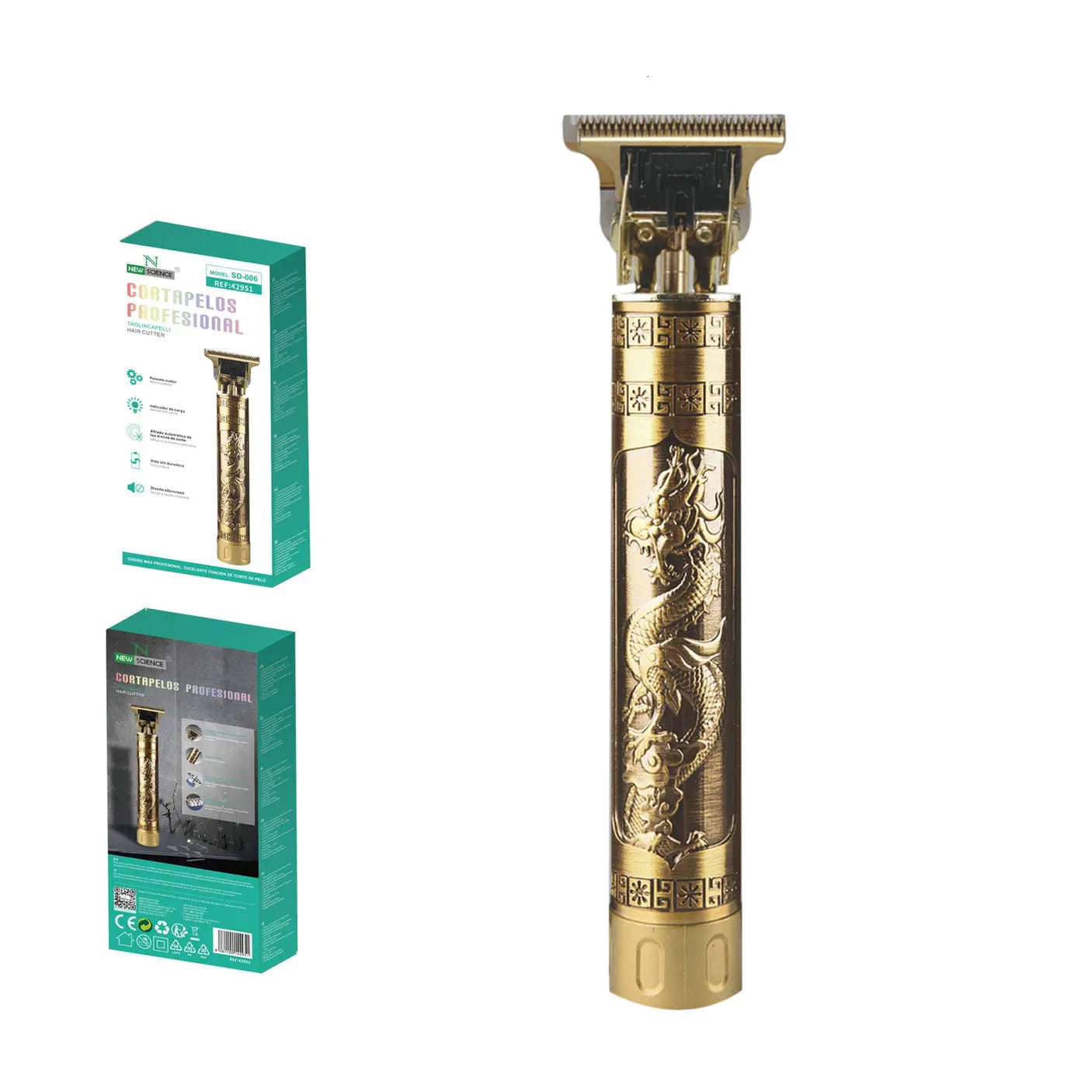 Profesionalni bežični trimer za kosu i bradu – Zlatni dizajn - KIKY STORE