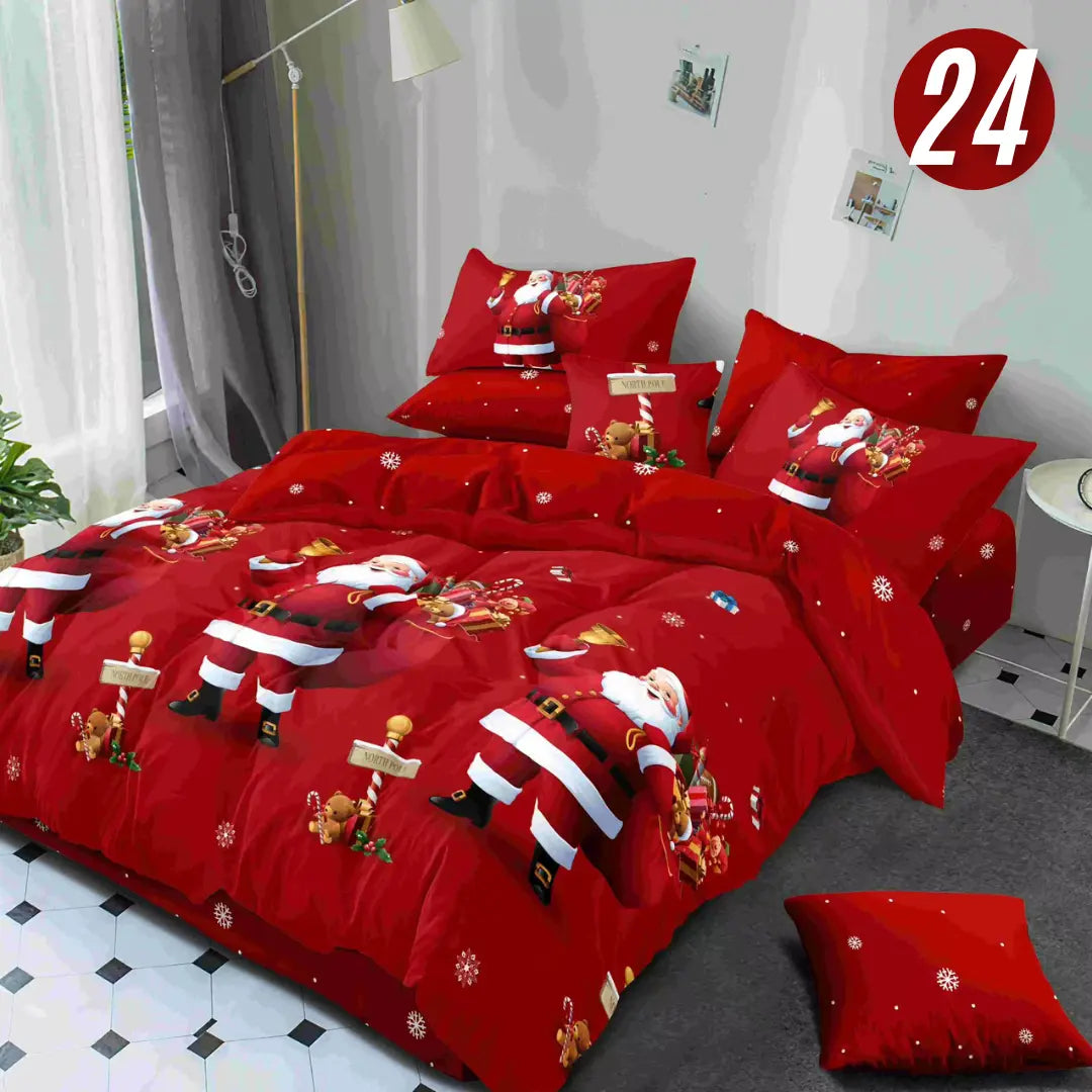 Božićni set posteljina za bračni krevet - 6 dijela KIKY STORE