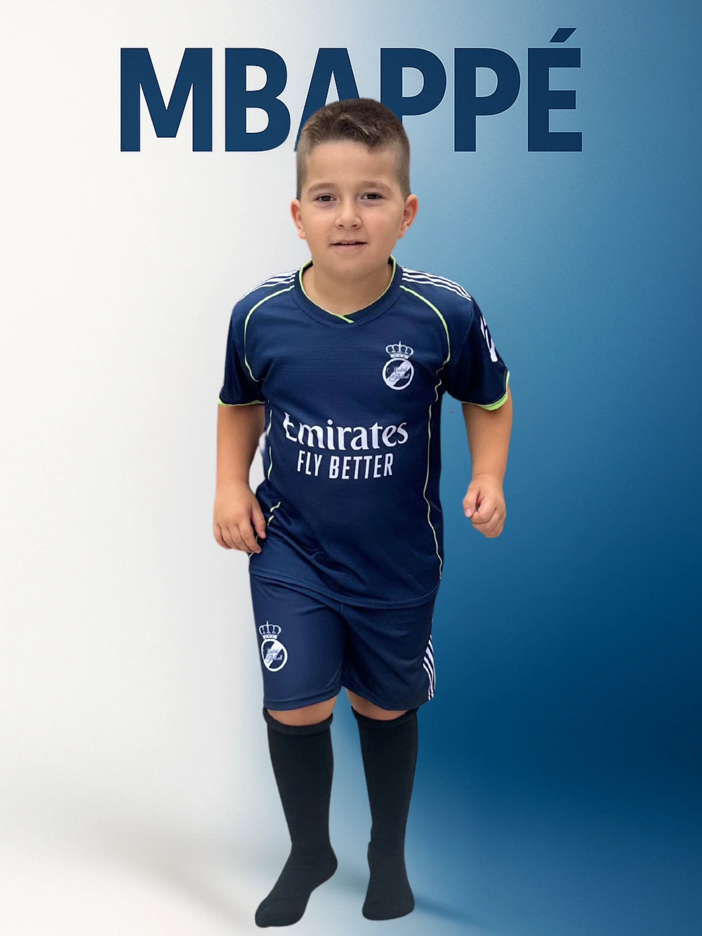 Dječji nogometni dres komplet Mbappe – Real BR 10 plavi KIKY STORE