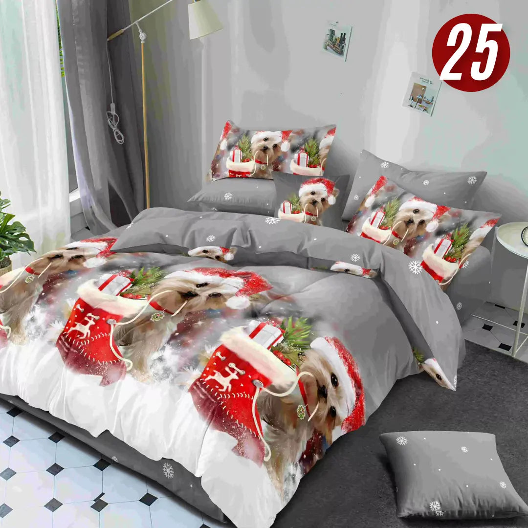 Božićni set posteljina za bračni krevet - 6 dijela KIKY STORE