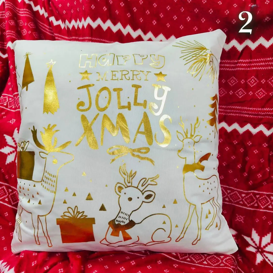 Božićne jastučnice 2 kom GOLD 45x45 cm - KIKY STORE