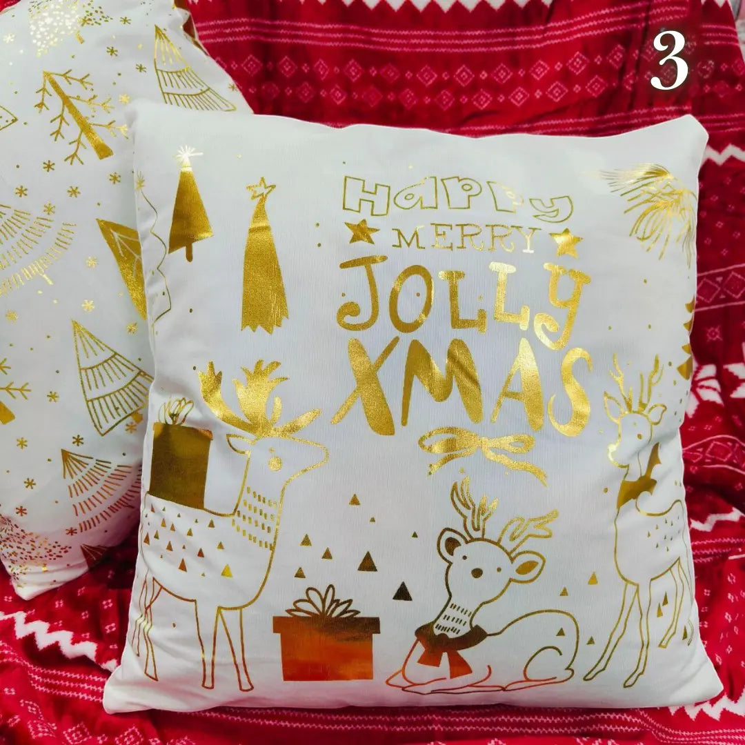 Božićne jastučnice 2 kom GOLD 45x45 cm - KIKY STORE