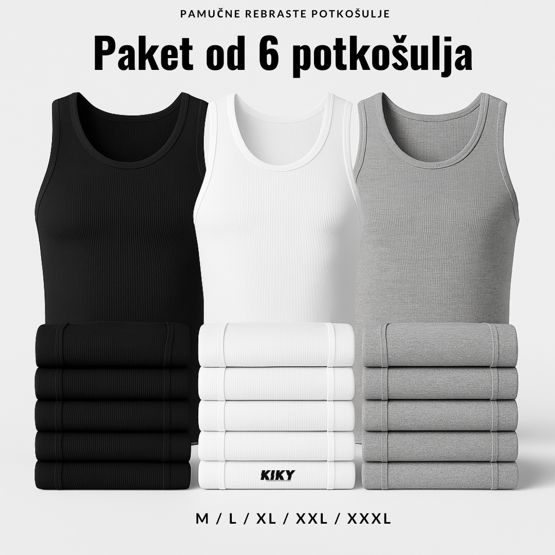Muške rebraste potkošulje 6kom