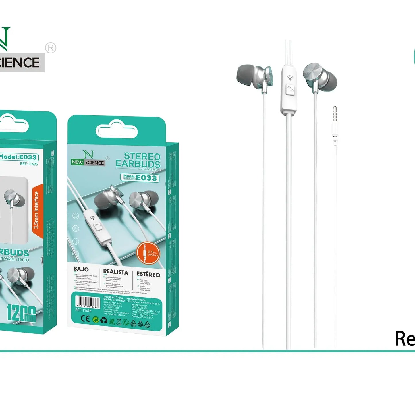 Stereo žične slušalice E033 s 3.5mm priključkom - KIKY STORE