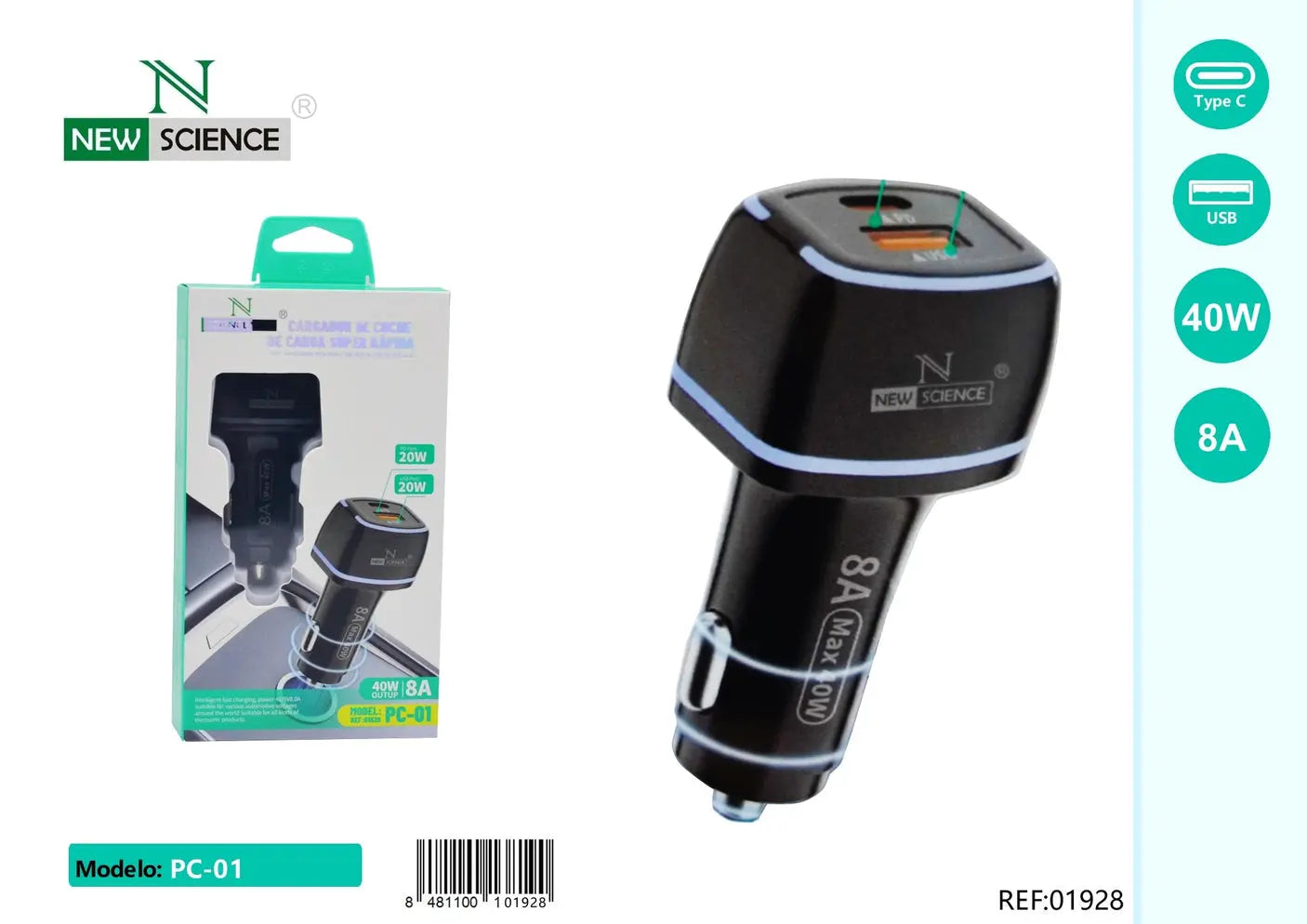 Auto punjač USB-C & USB 40W - KIKY STORE