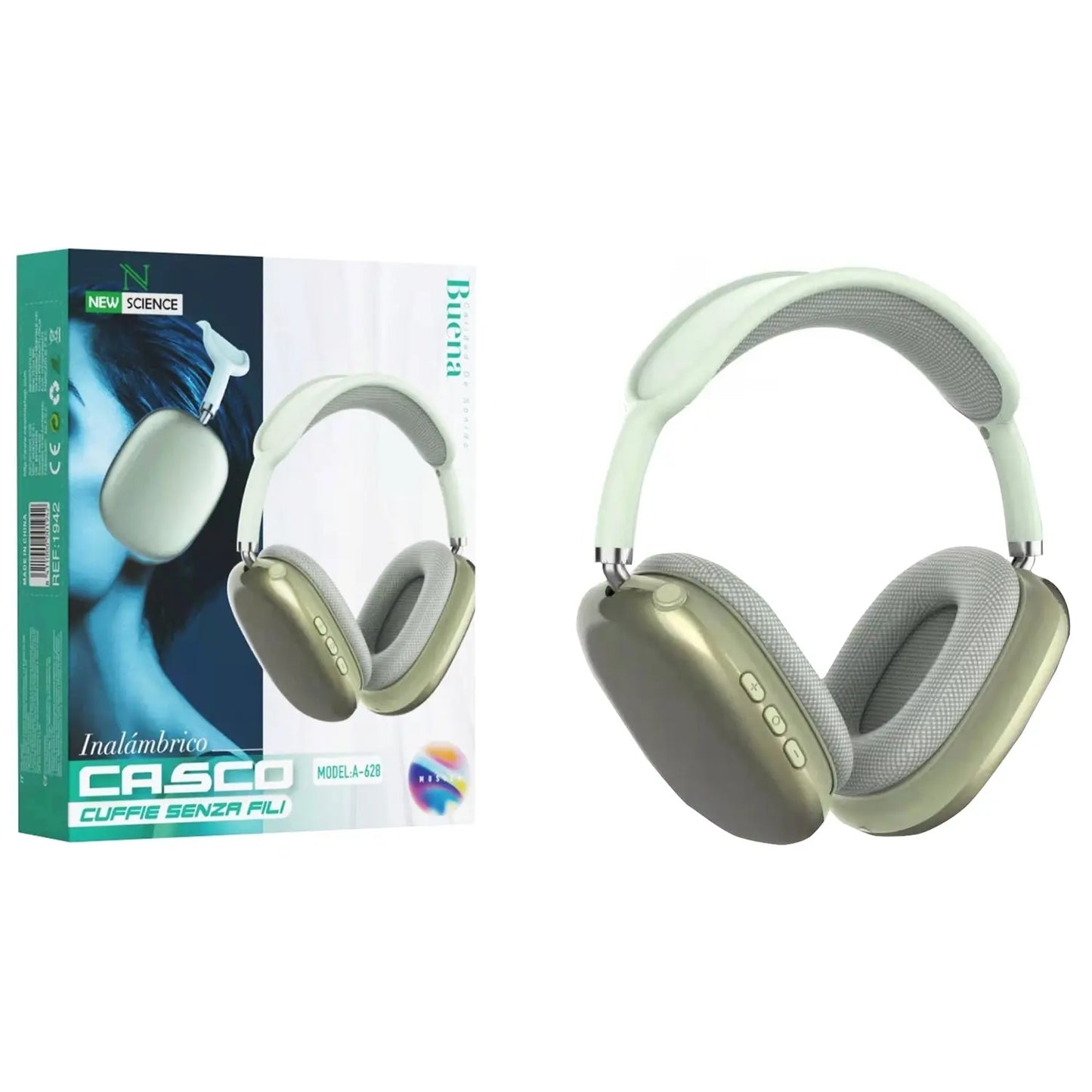 Bežične slušalice A-628 – zelene - KIKY STORE