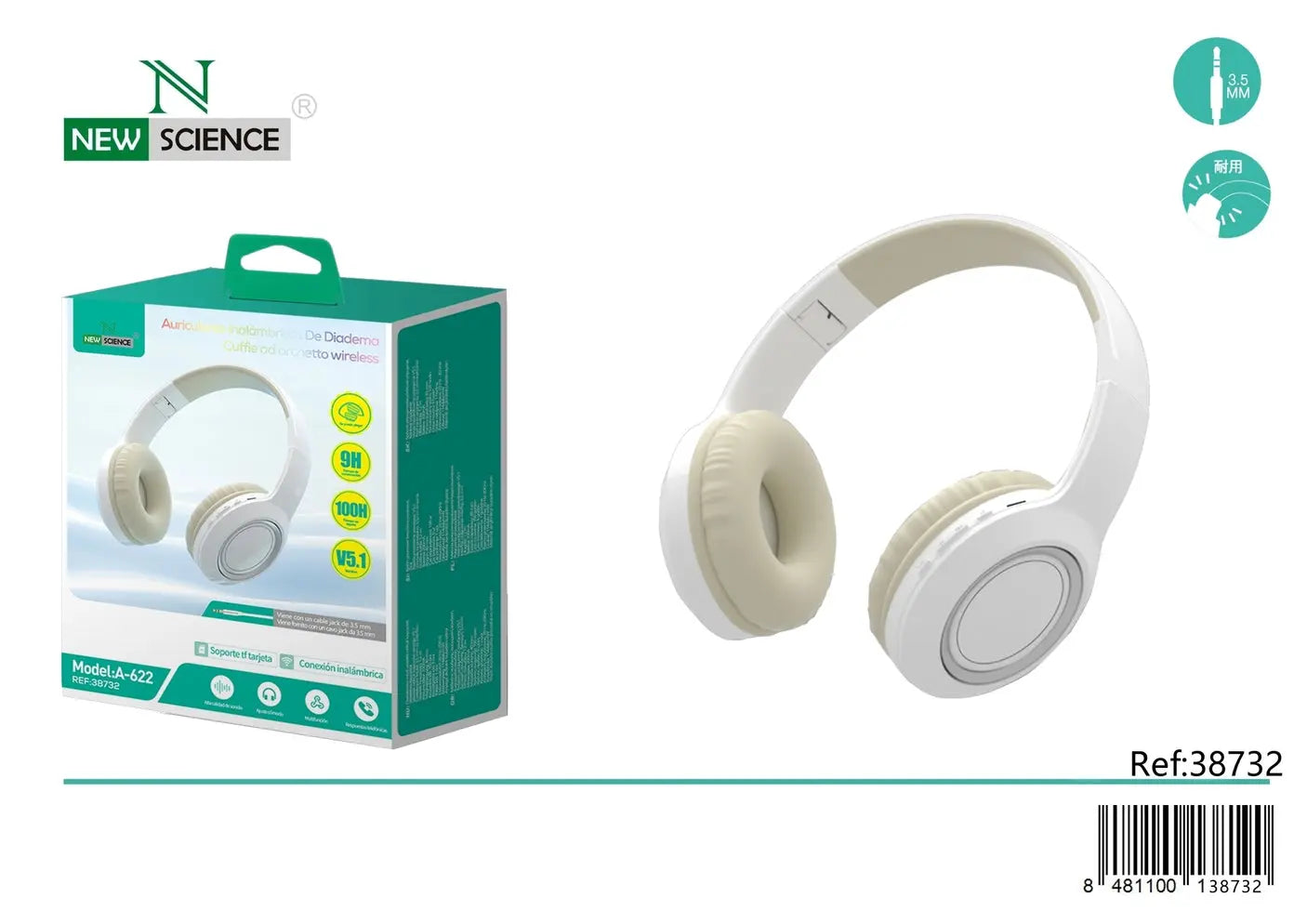 Bežične Slušalice A-622 – Bijele - KIKY STORE