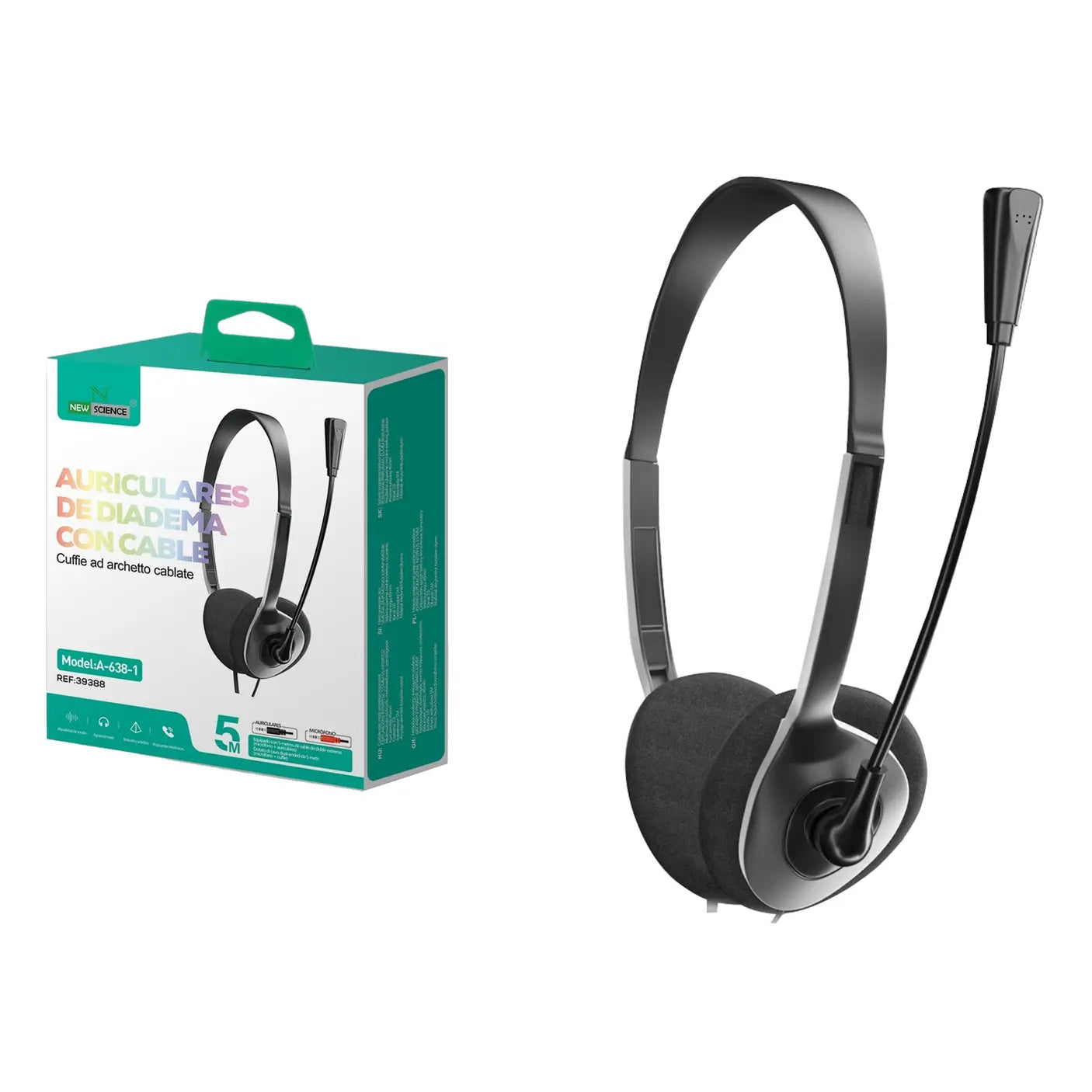 Žičane slušalice s mikrofonom A-638-1 – crne - KIKY STORE