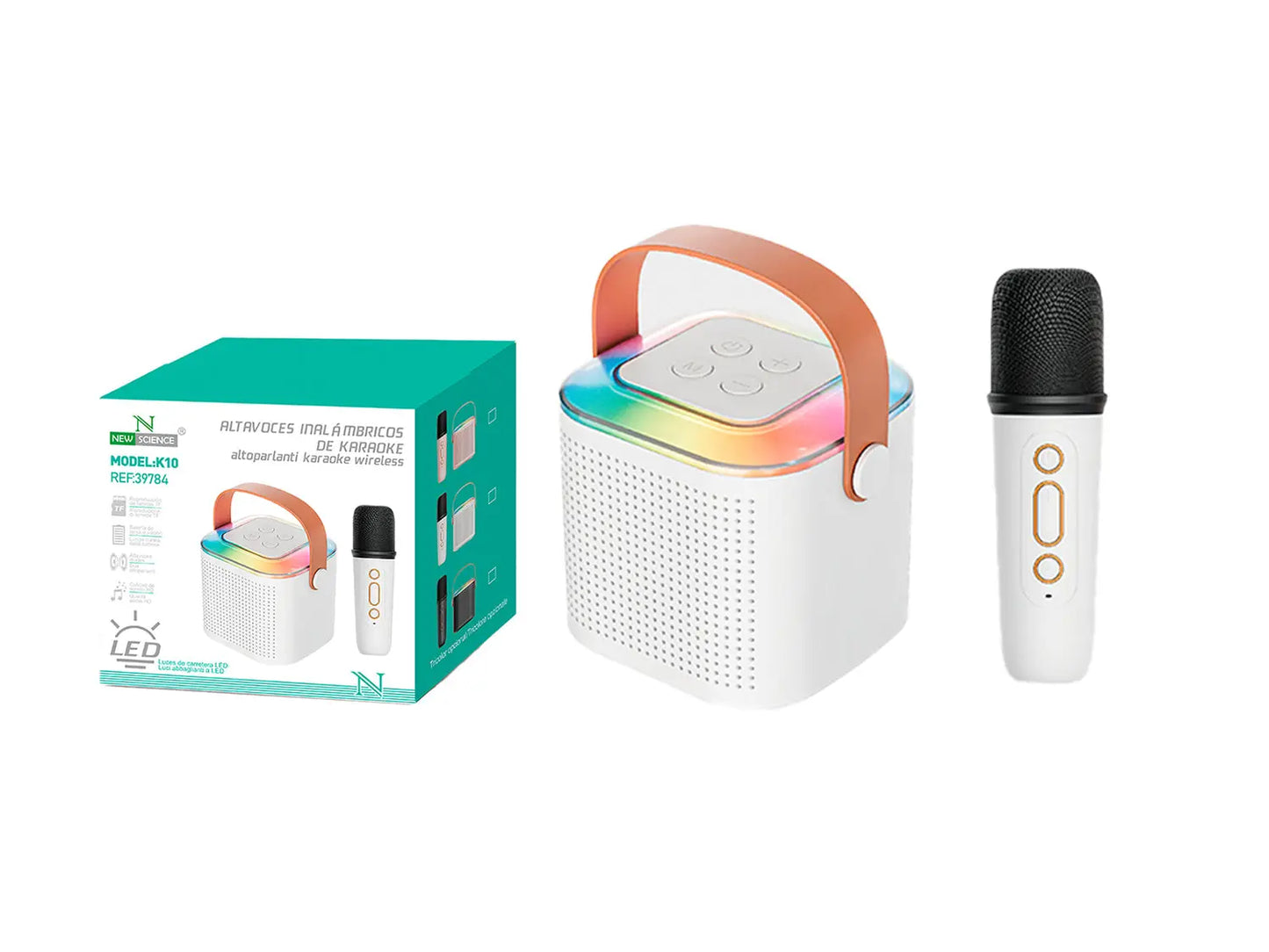 ZVUČNIK SA MIKROFONOM K10 BIJELA - KIKY STORE