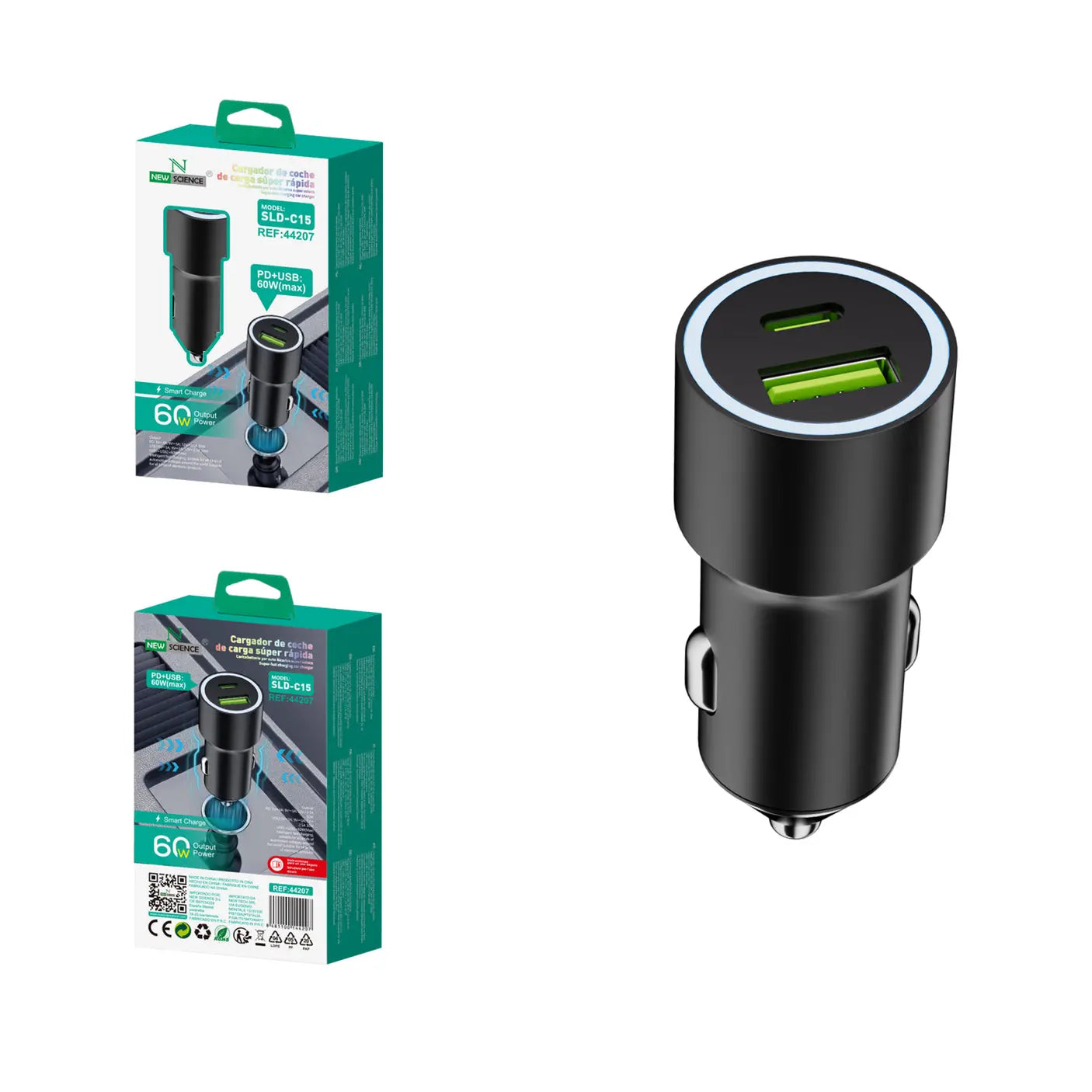 Brzi Auto punjač 60W PD+USB - KIKY STORE