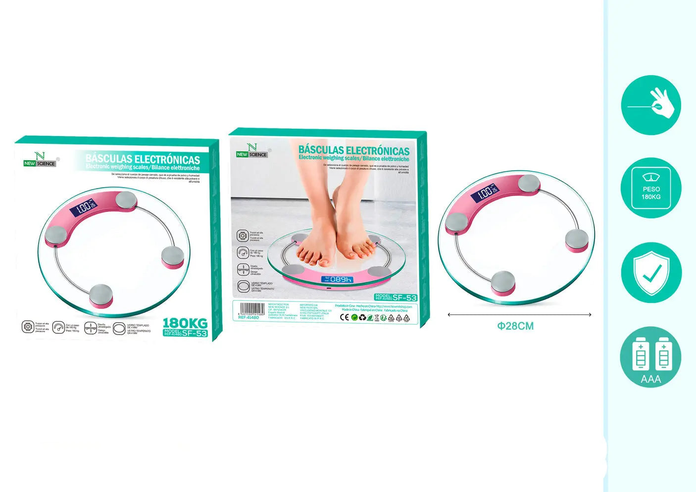 Digitalna Staklena Vaga SF-53 roza - KIKY STORE