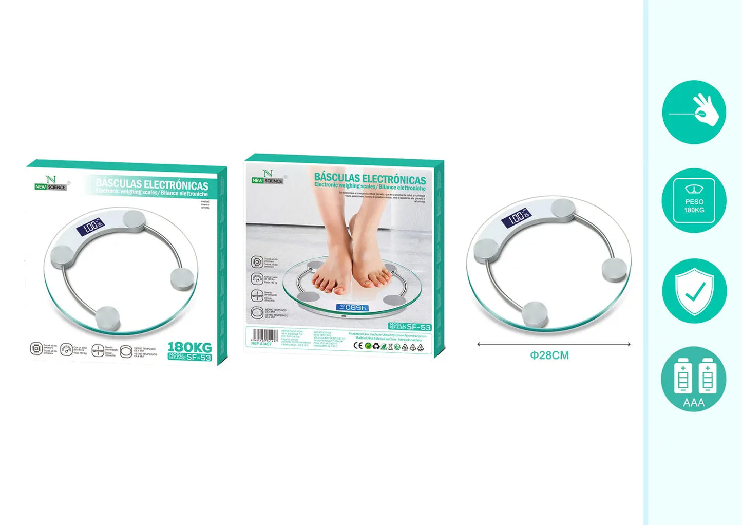 Digitalna Staklena Vaga SF-53 siva - KIKY STORE