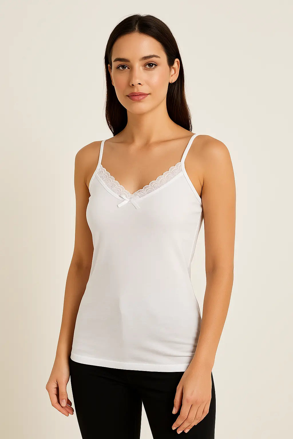 Ženska pamučna potkošulja s čipkom – 6 komada - KIKY STORE