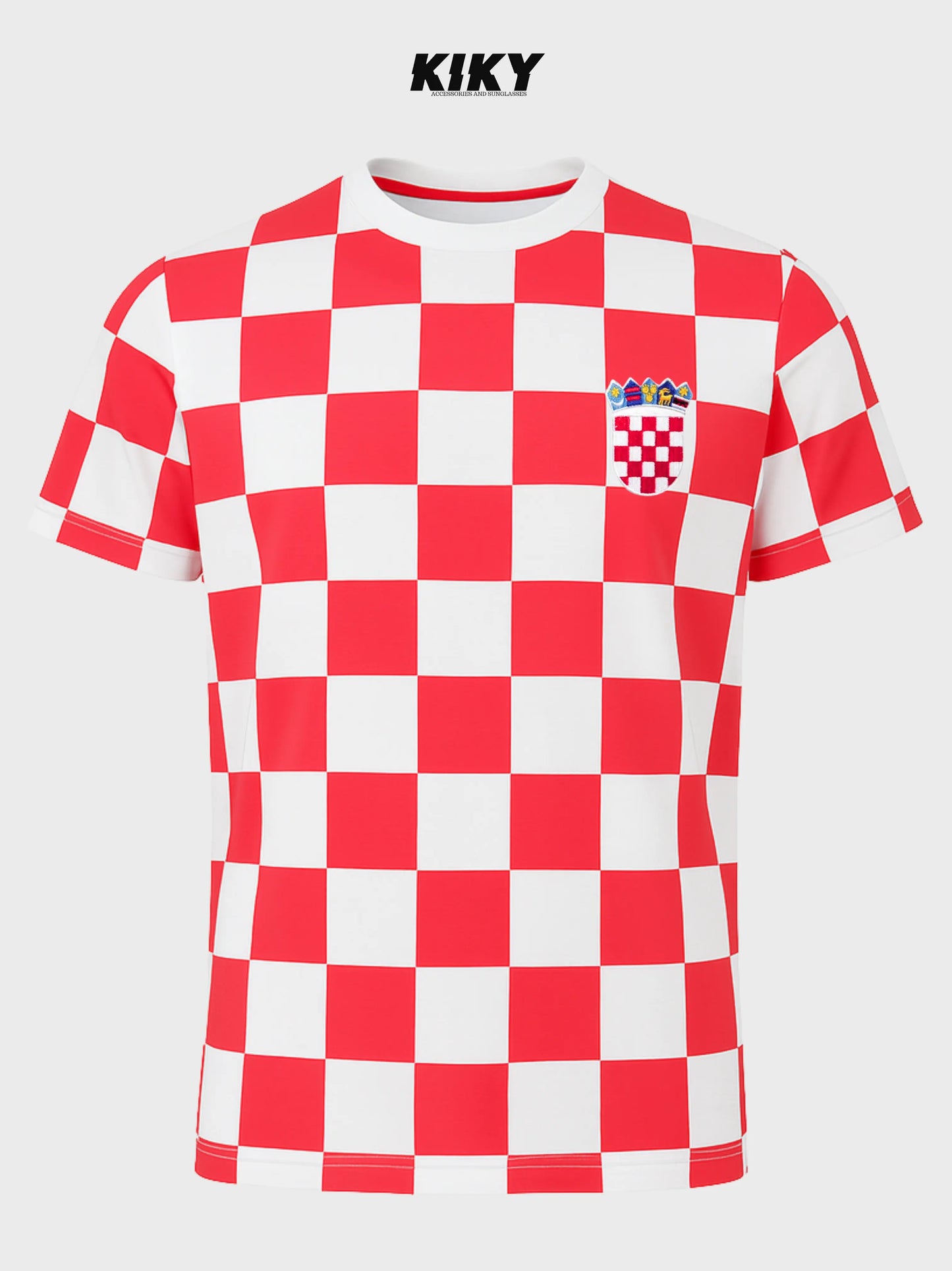 Pamučna Hrvatska majica – crveno‑bijele kockice Kiky Store