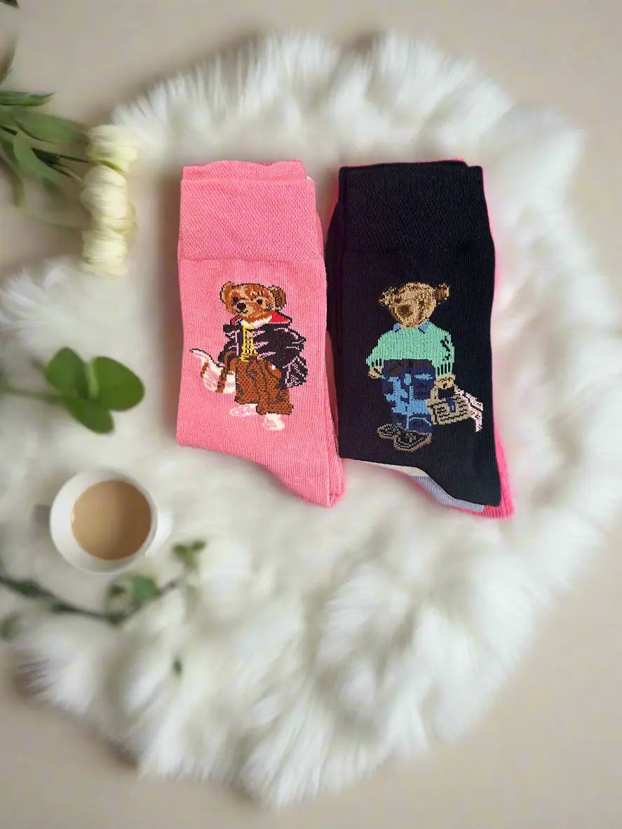 Ženske čarape s motivom medvjedića – Set od 12 pari - KIKY STORE