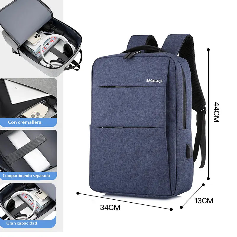 Ruksak za laptop 15.6" s USB priključkom - PLAVA (Model 1903) - KIKY STORE