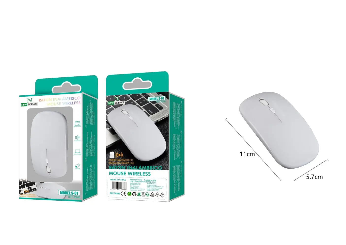 MIS BEŽIČNI S-01 BIJELA - KIKY STORE