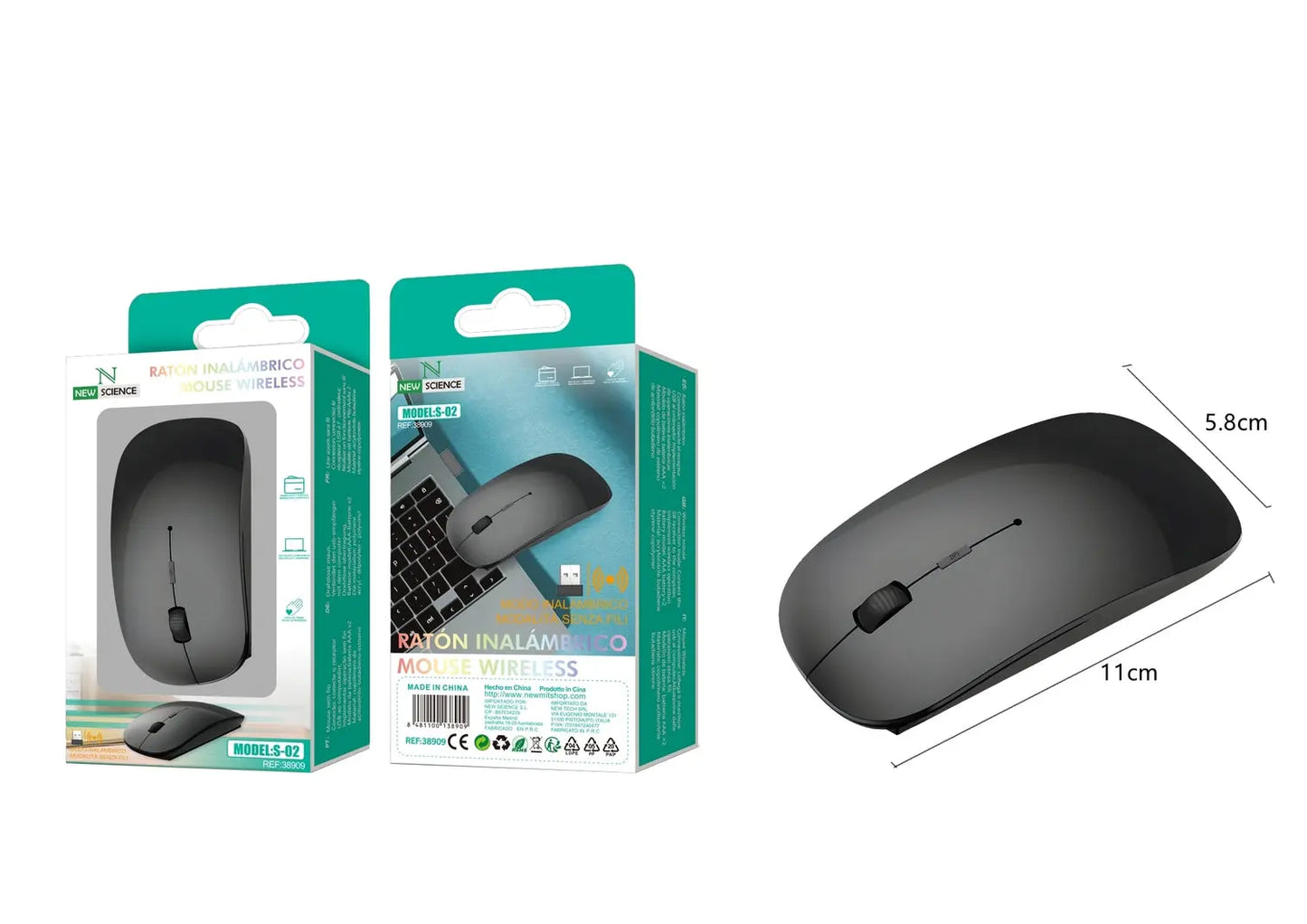 MIS BEŽIČNI S-02 CRNI - KIKY STORE