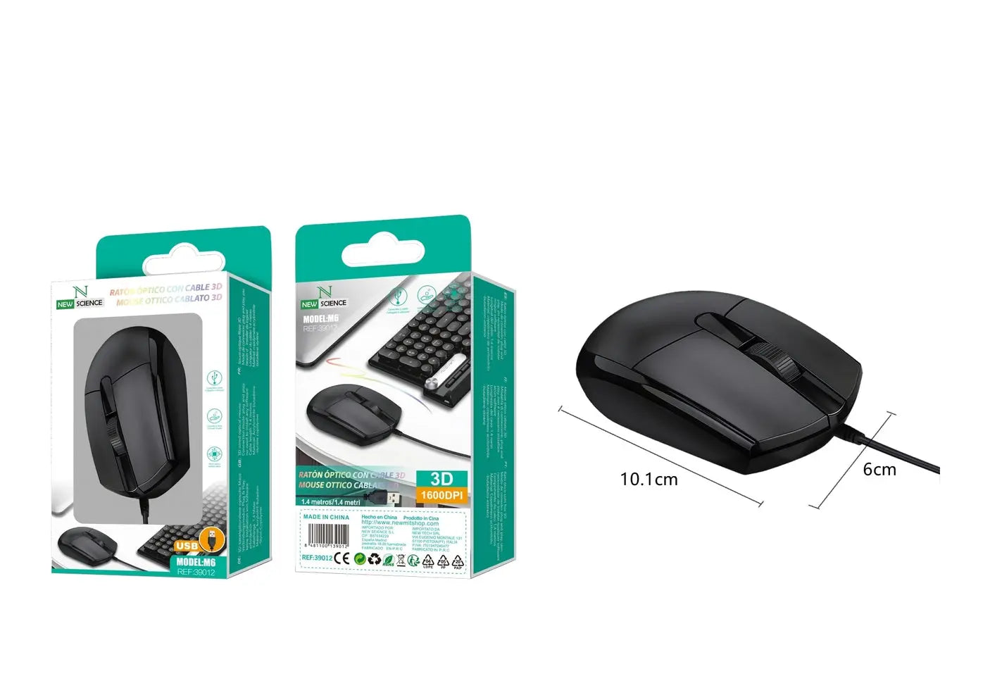 Miš sa kabelom M6 Crni - KIKY STORE