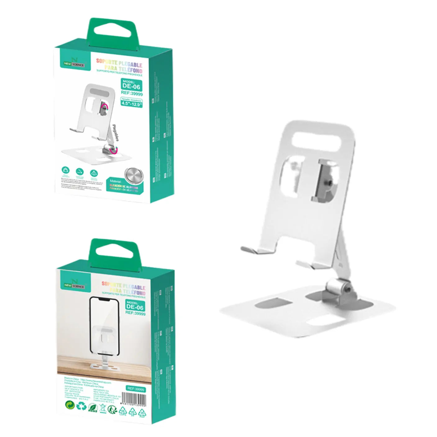 Držač za mobitel - Podesivi aluminijski stalak DE-06 BIJELI - KIKY STORE