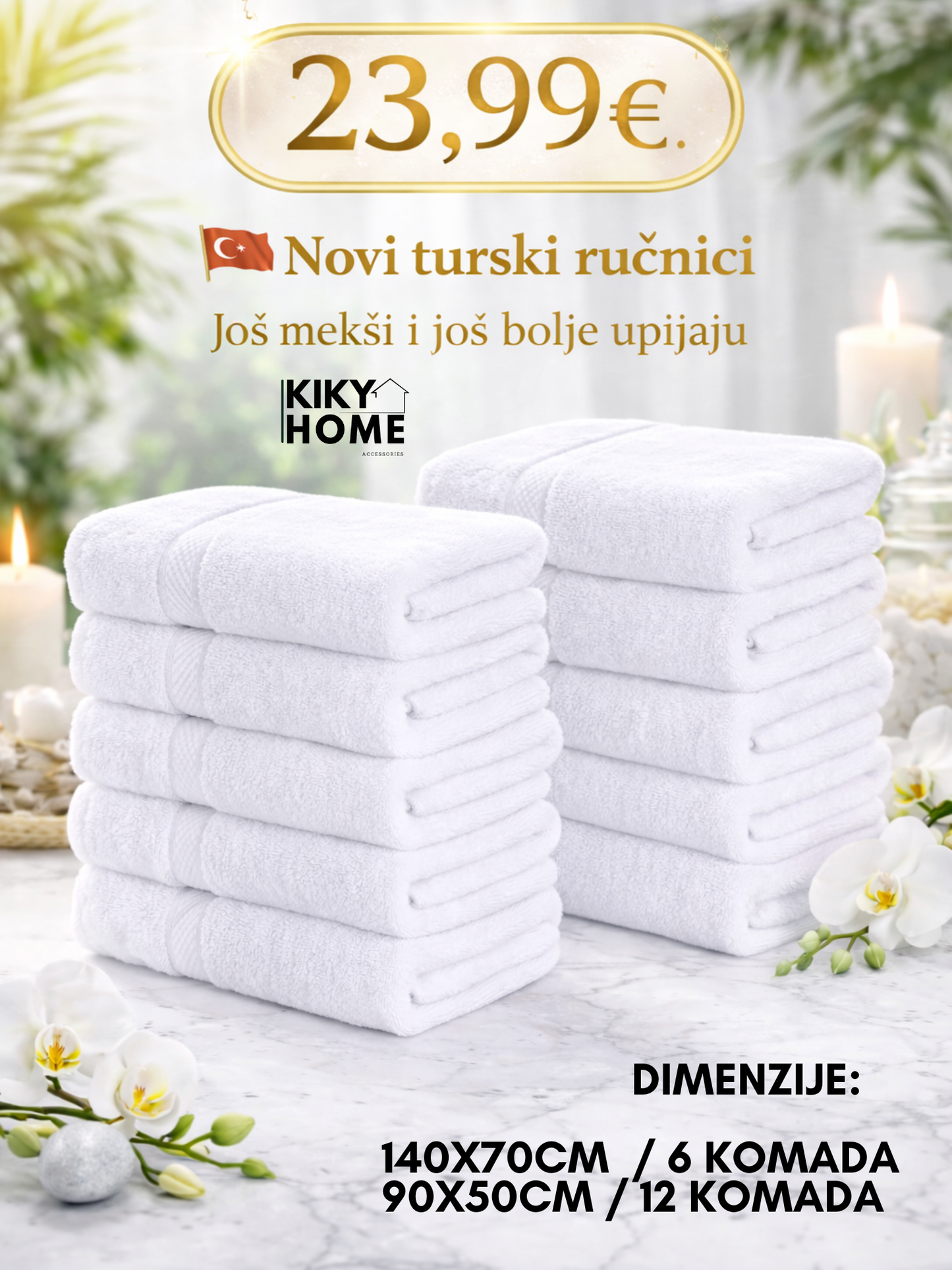 Bijeli turski ručnici – KIKY HOME KIKY STORE