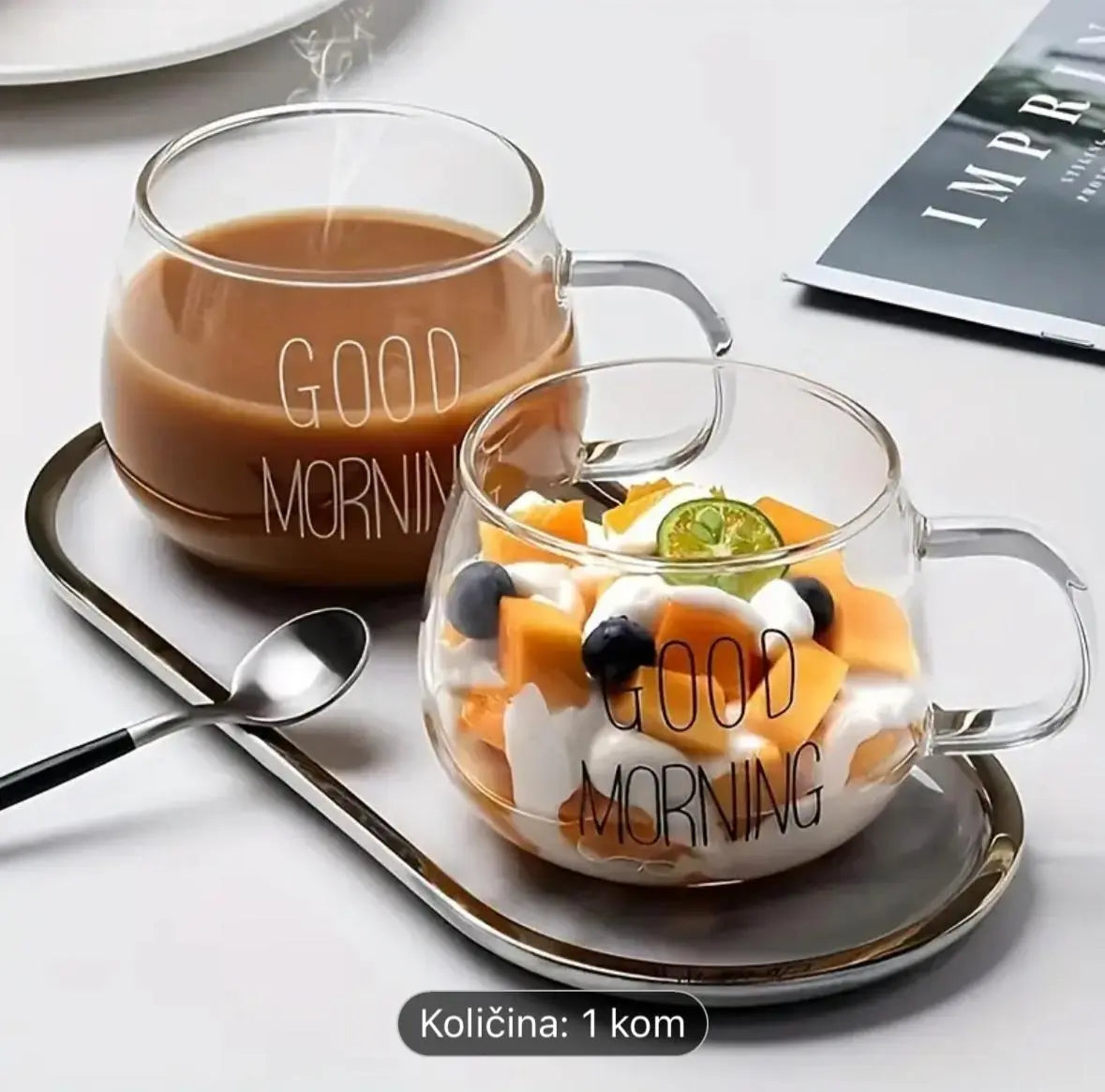 Morning Glass – Staklena šalica - KIKY STORE