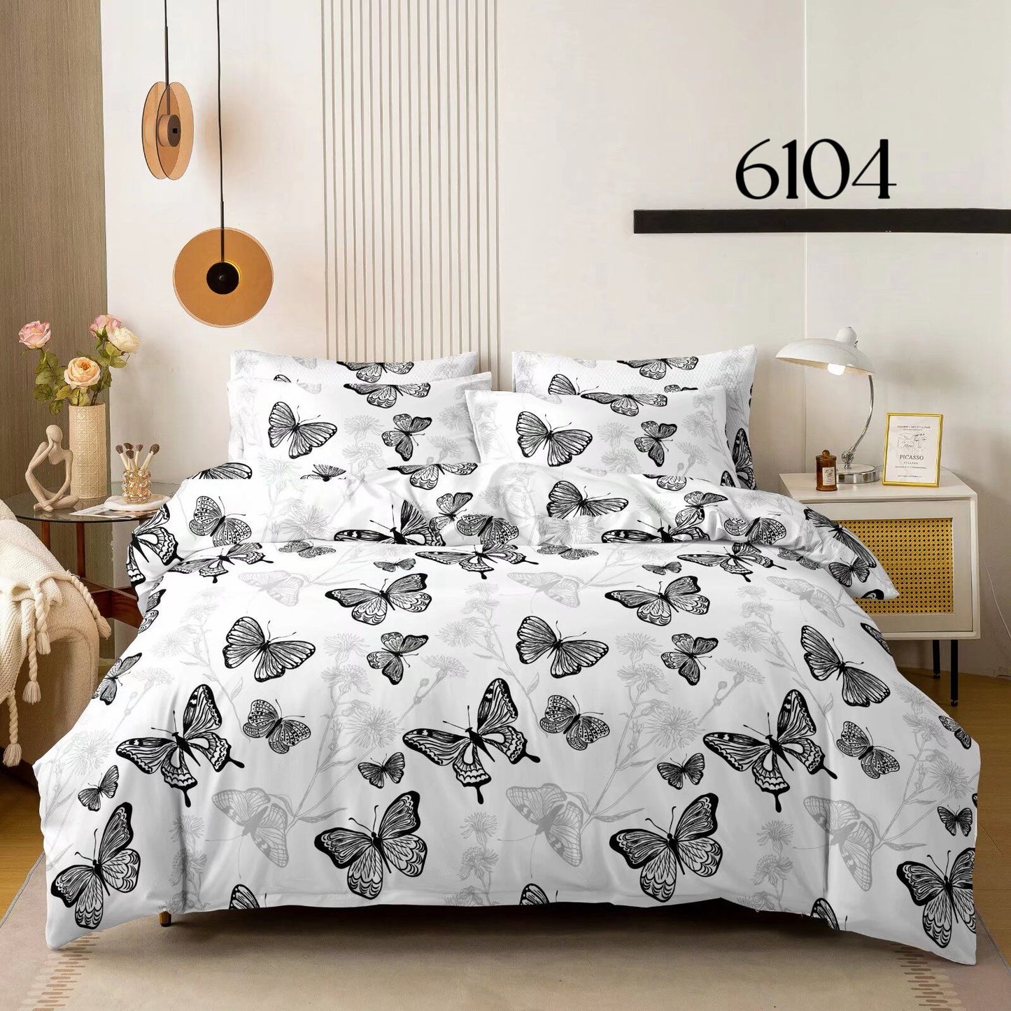 Posteljina Butterfly Noir (6 dijelova) KIKY STORE