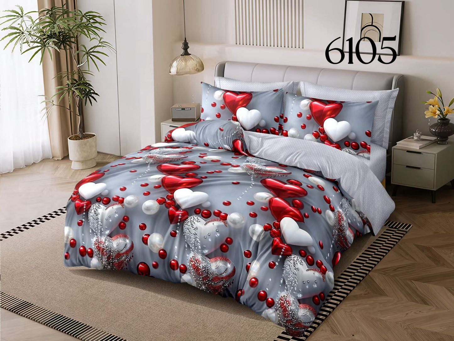 Posteljina Heart Pearl (6 dijelova) KIKY STORE