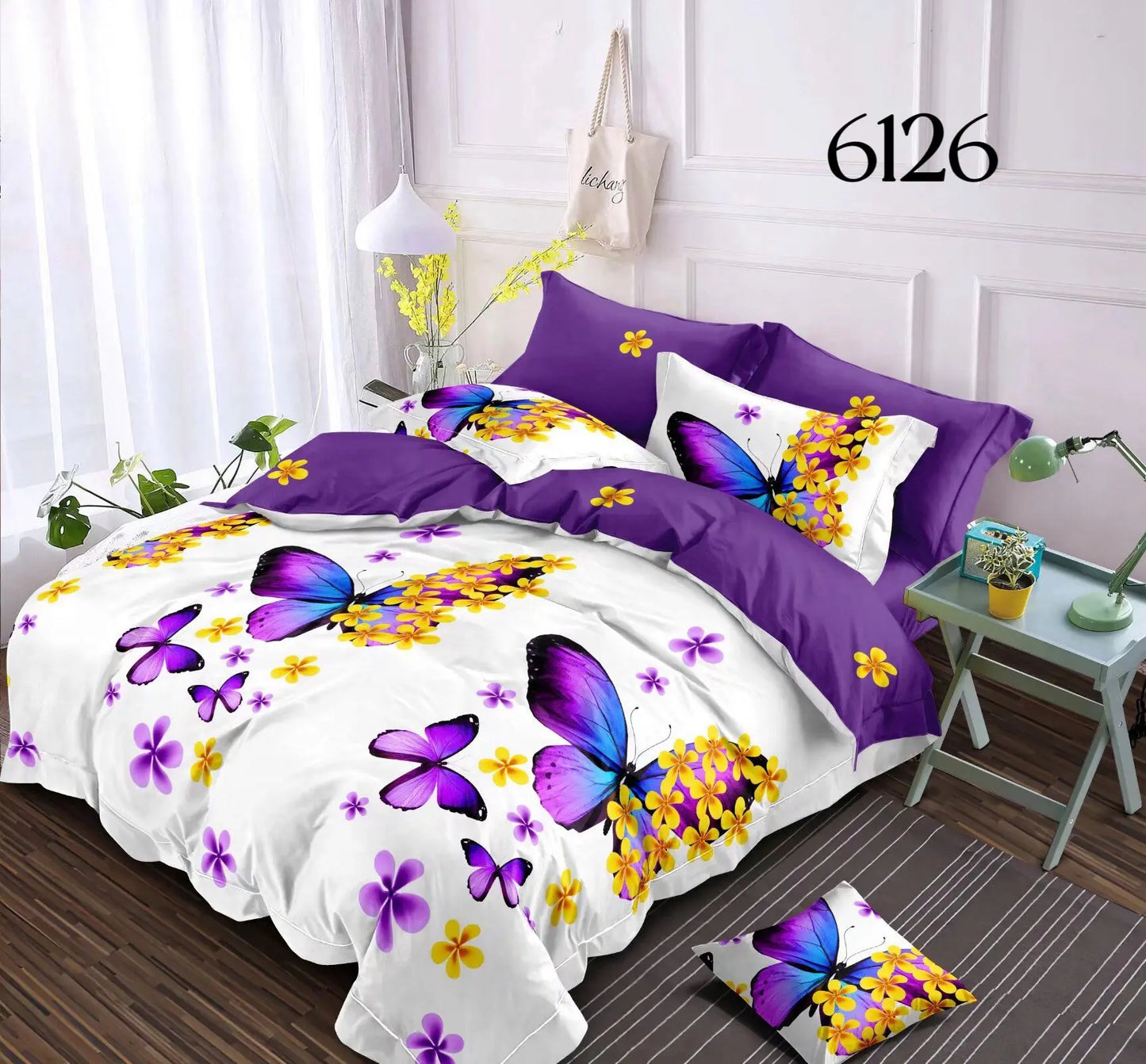 Posteljina Purple Butterfly Garden (6 dijelova)