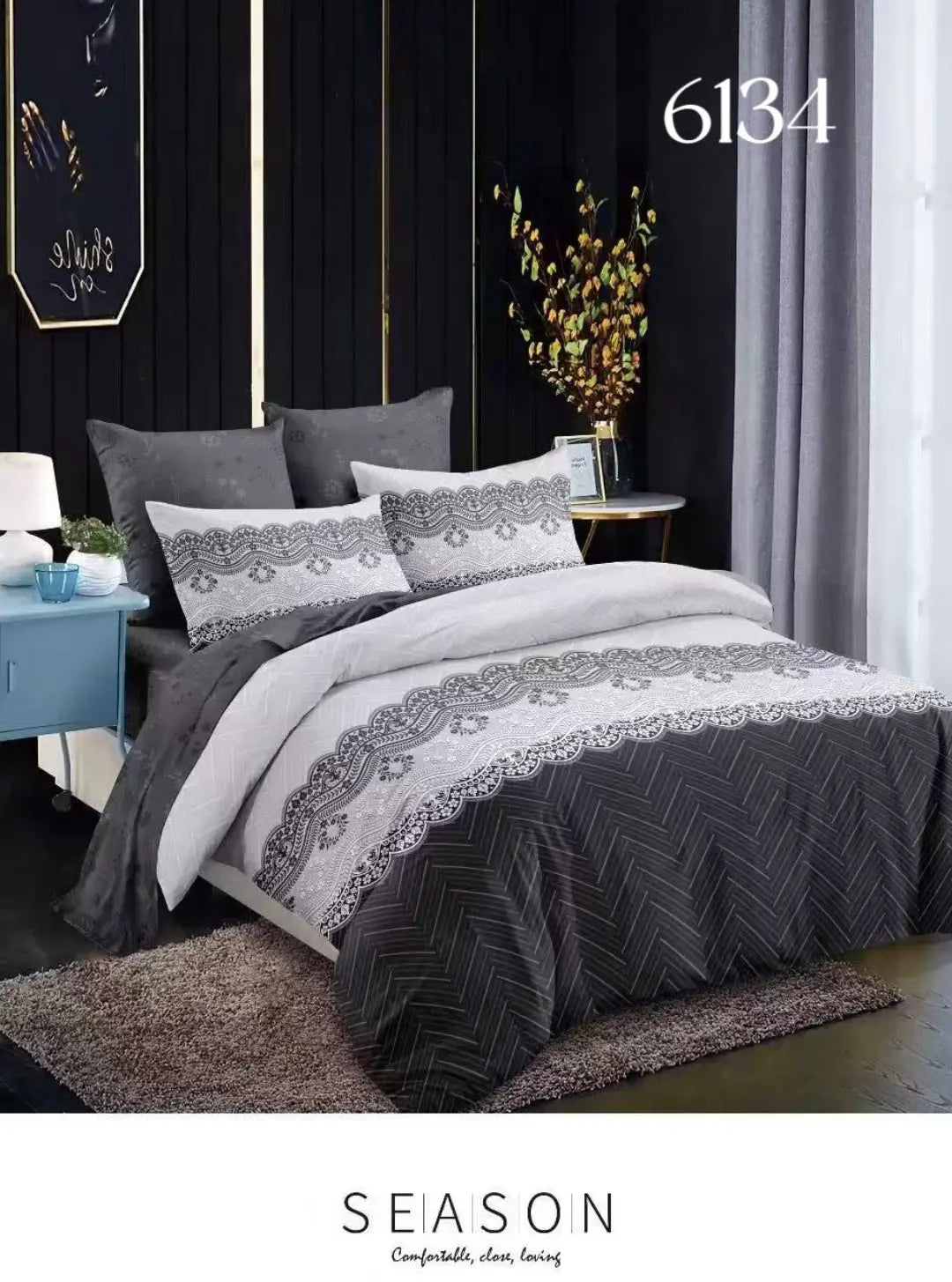 Posteljina Royal Lace Grey (6 dijelova)
