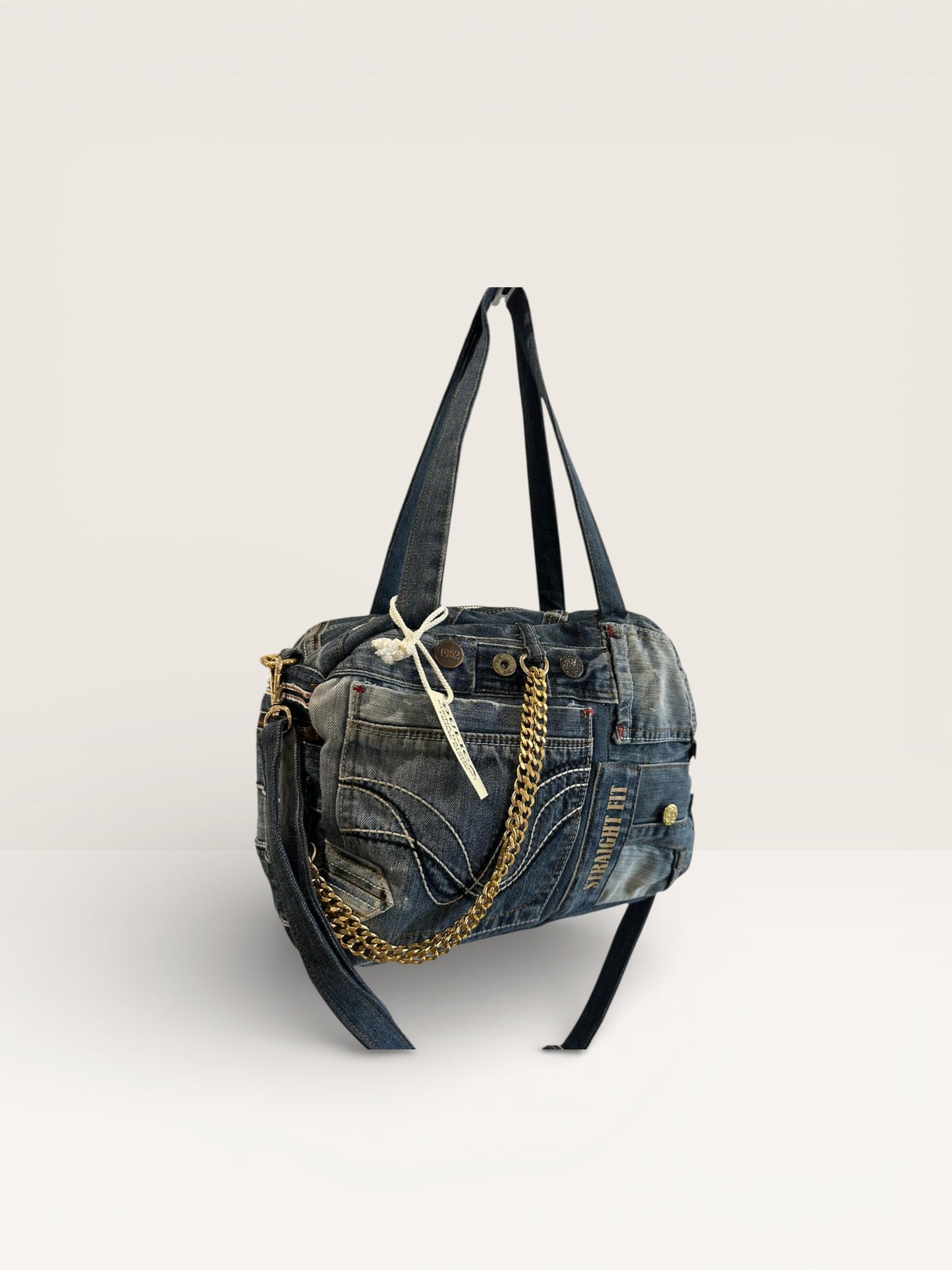 Denim Unikatna Torba „Urban Chain“ – Ručni Rad