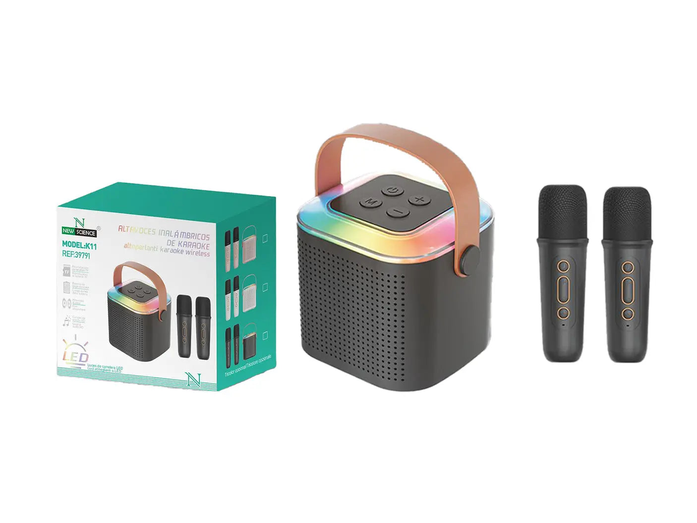 ZVUČNIK SA DVA MIKROFONA K11 CRNI - KIKY STORE