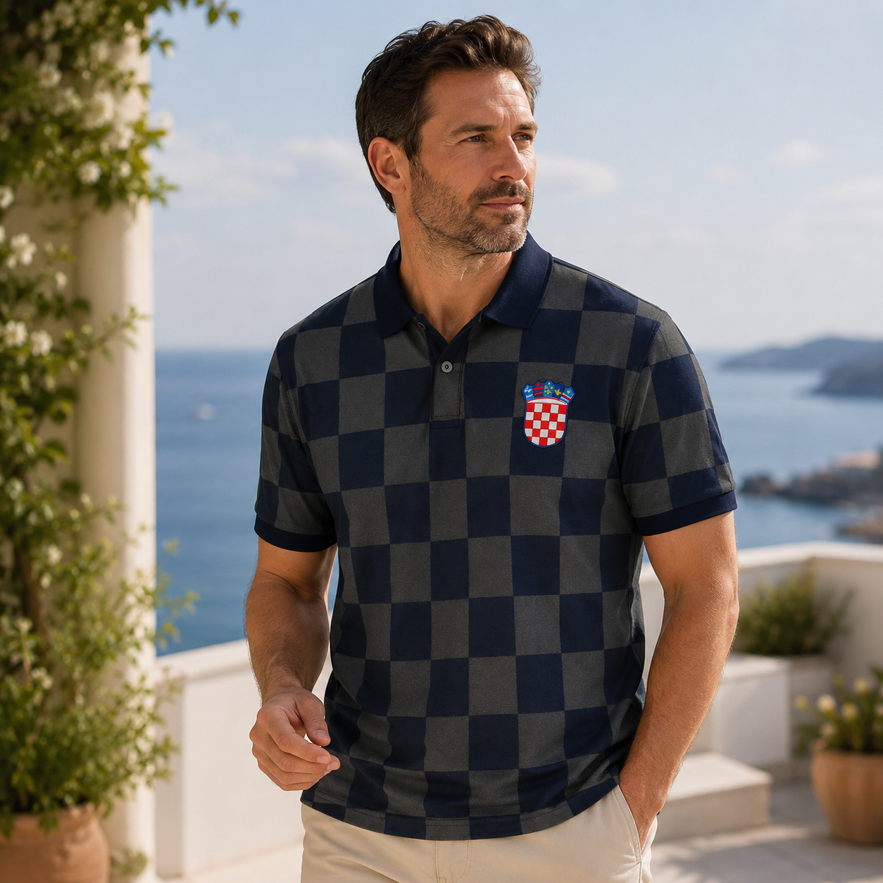 Hrvatska Polo majica s Grbom –Pamuk