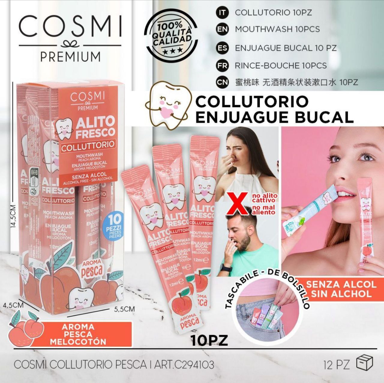 Fresh To Go – oralna vodica, 10 pojedinačnih pakiranja – prikaz 3