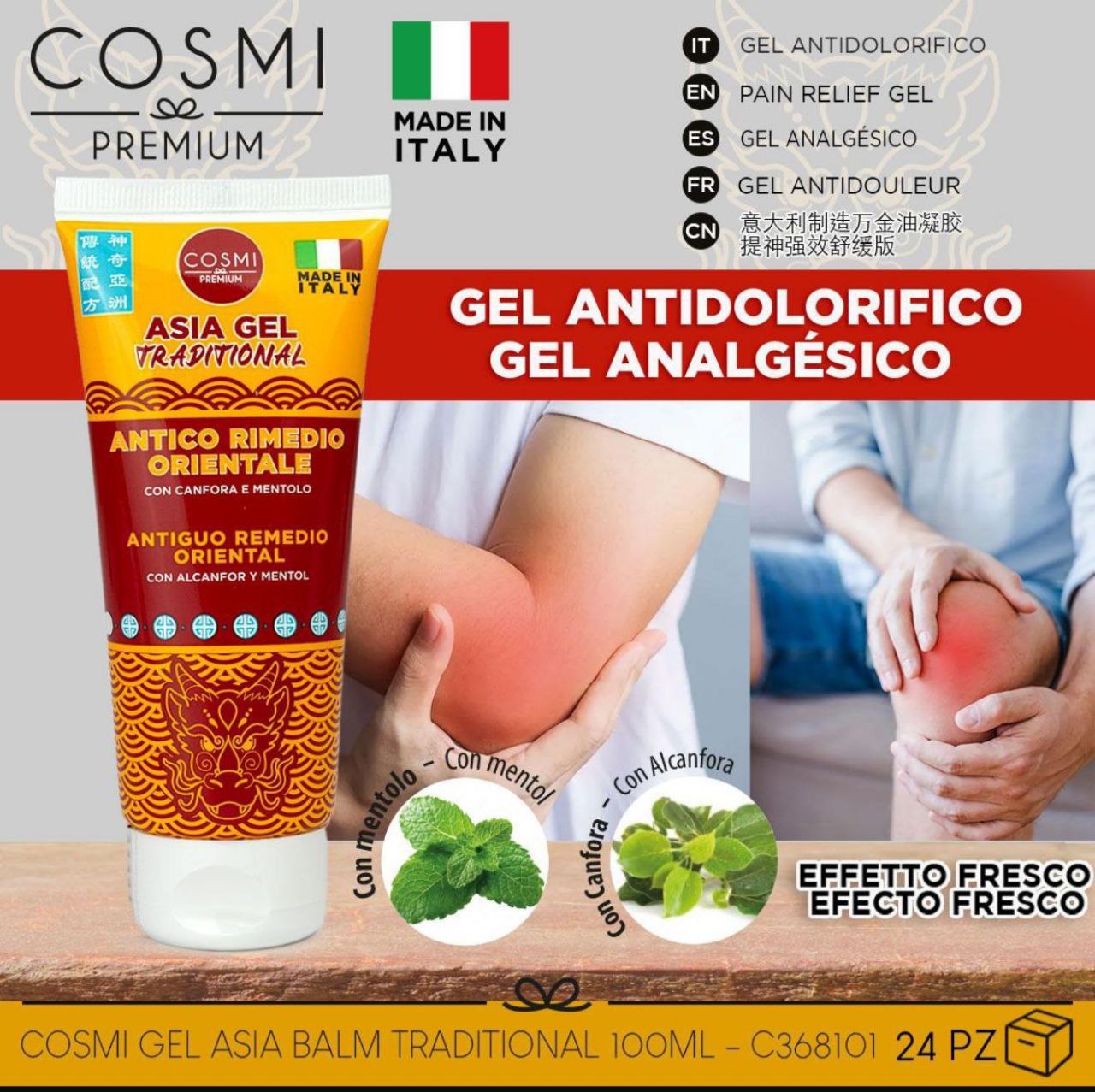 Asia Gel Traditional – masažni gel s mentolom, 100 ml – prikaz 1