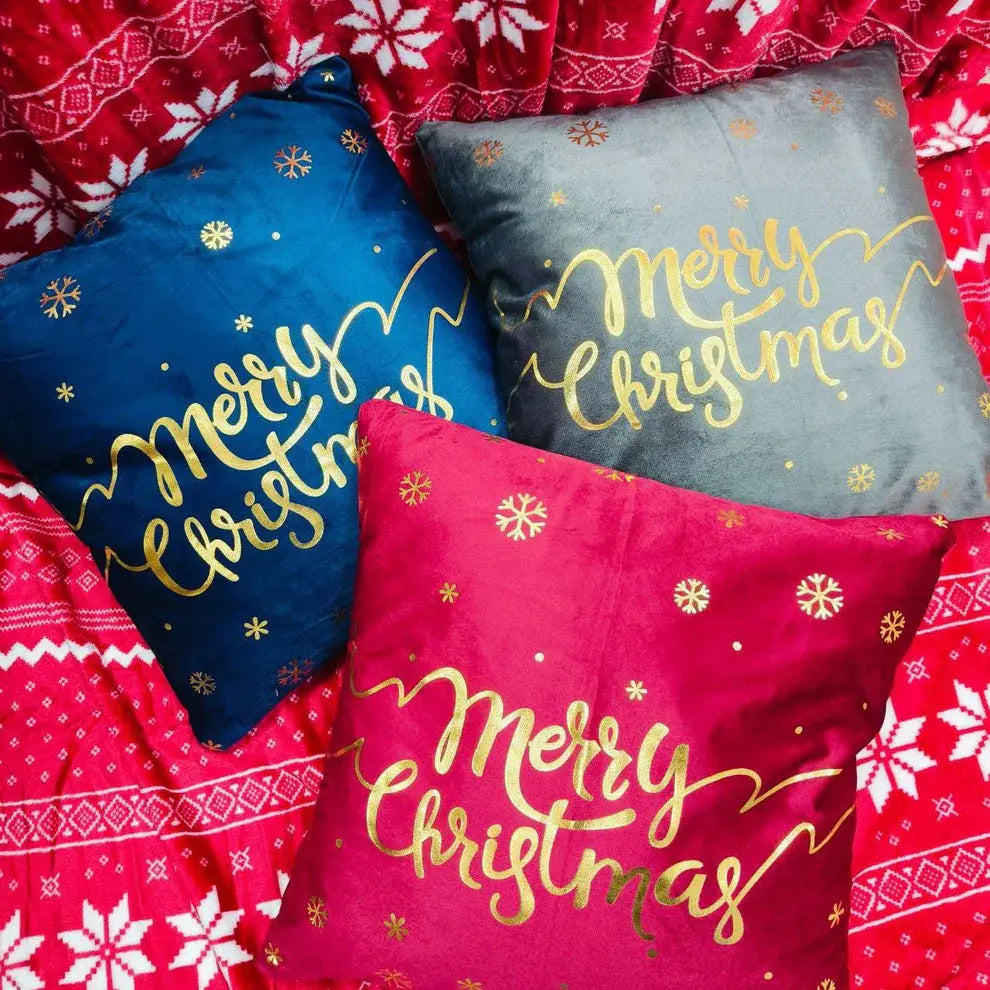 Božićne jastučnice 2 kom PLIŠ 45x45 cm - KIKY STORE