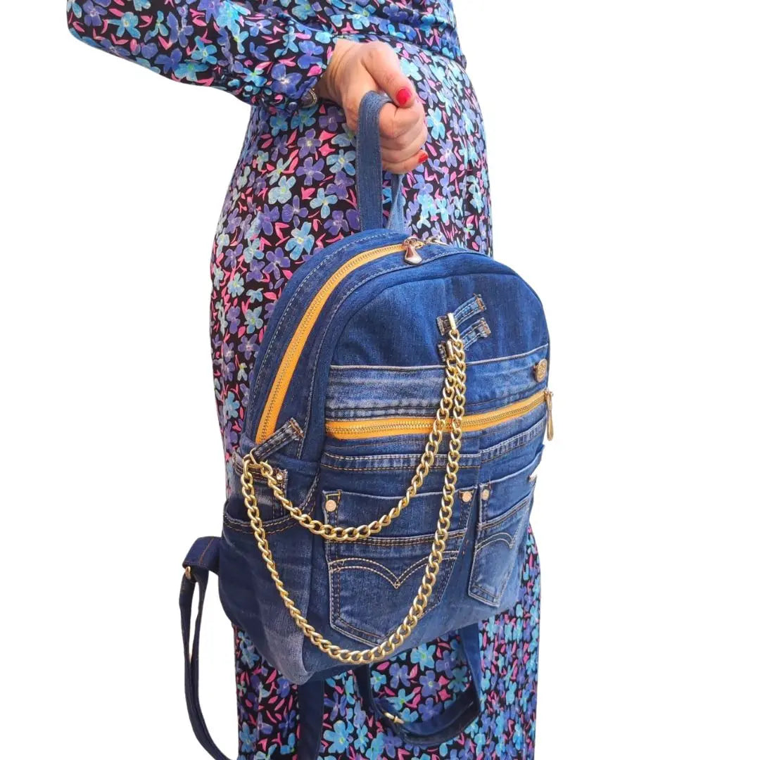 HANDMADE Recycled denim ruksak 2 KIKY STORE