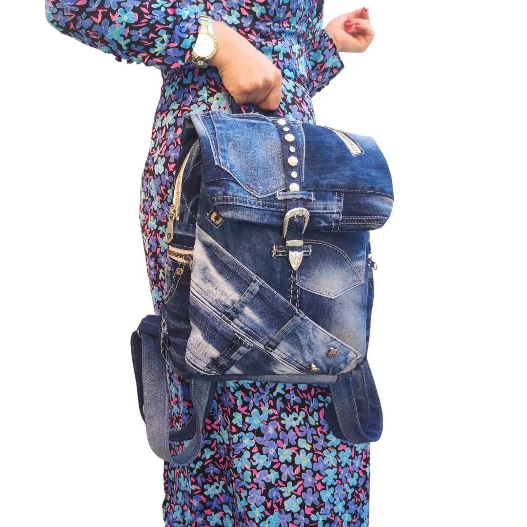 HANDMADE Recycled denim RUKSAK 5 KIKY STORE