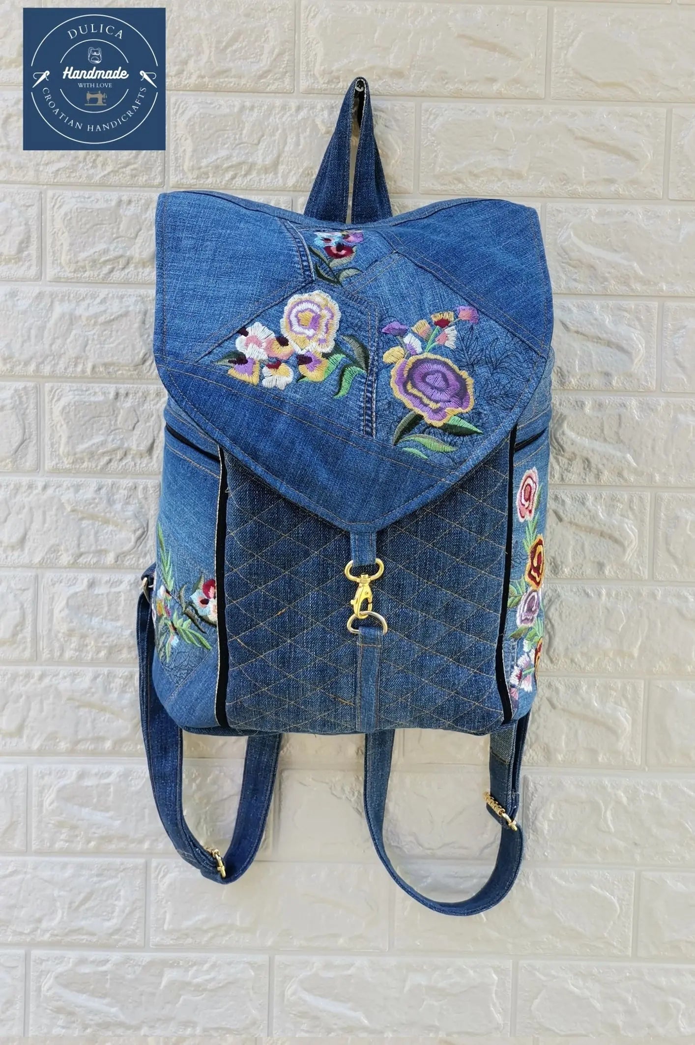 HANDMADE Recycled denim ruksak KIKY