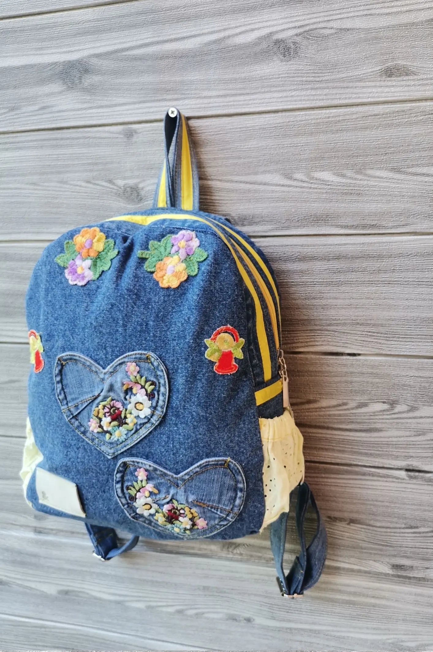 HANDMADE Recycled denim ruksak KIKY
