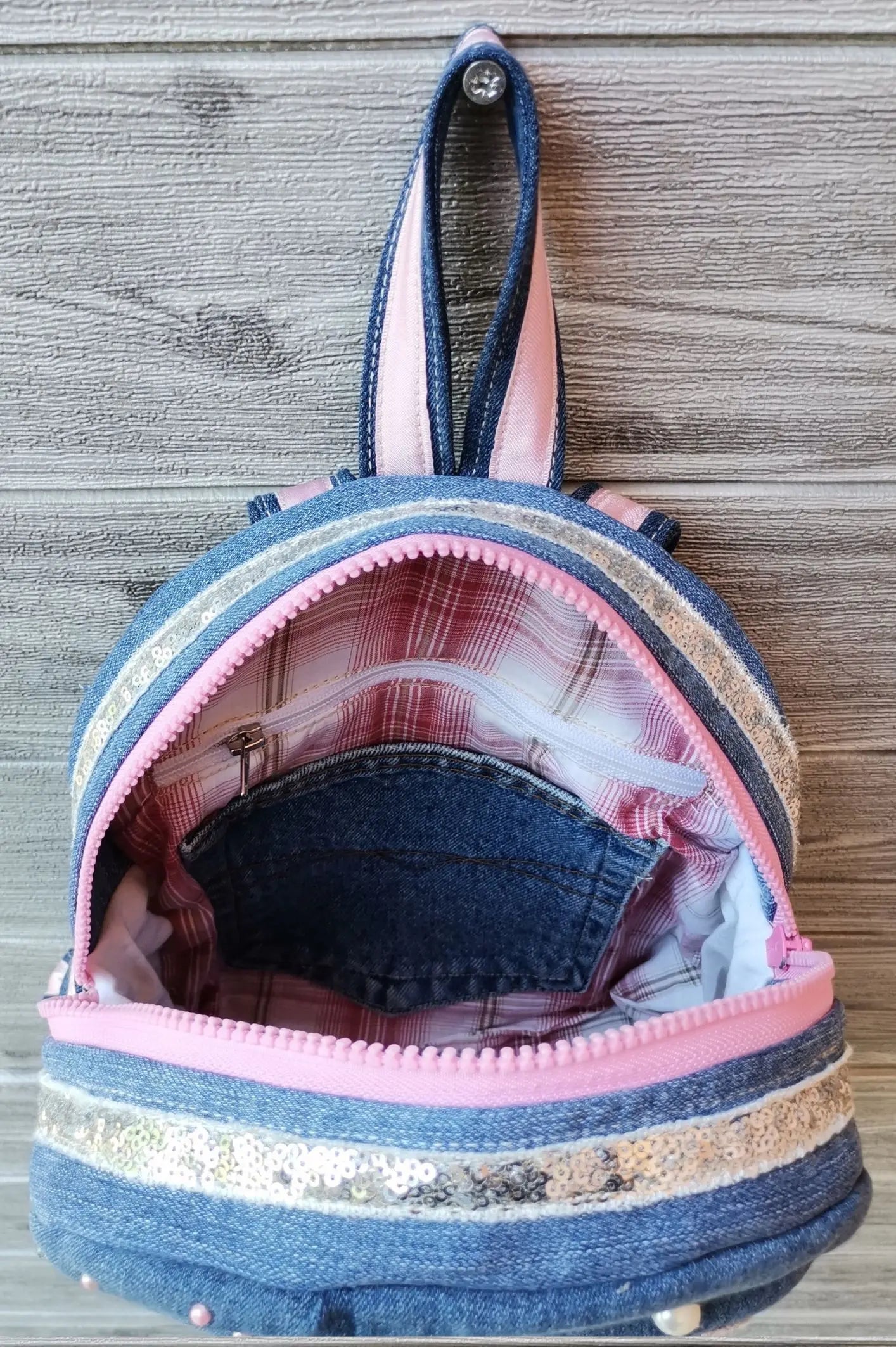 HANDMADE Recycled denim ruksak KIKY