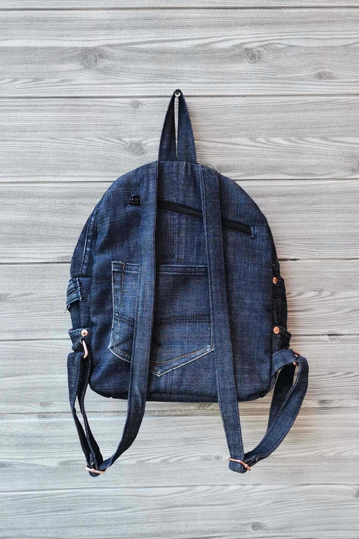 HANDMADE Recycled denim ruksak KIKY