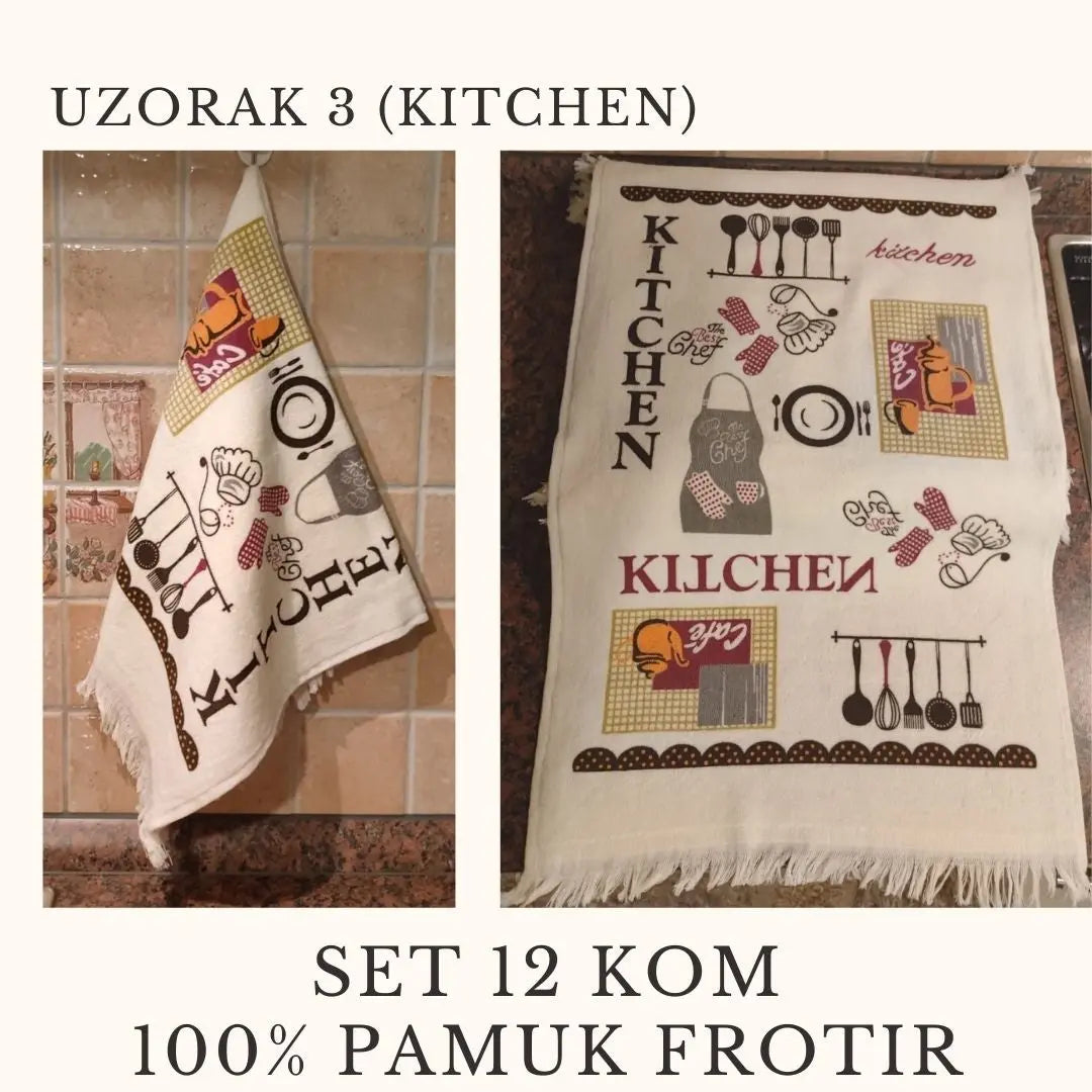 Kuhinjski ručnici MELIH (100% pamuk Frotir) set 12 komada KIKY STORE 3