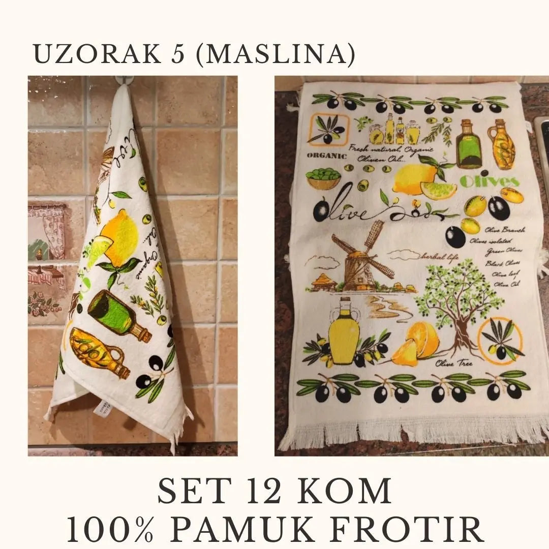 Kuhinjski ručnici MELIH (100% pamuk Frotir) set 12 komada KIKY STORE 5